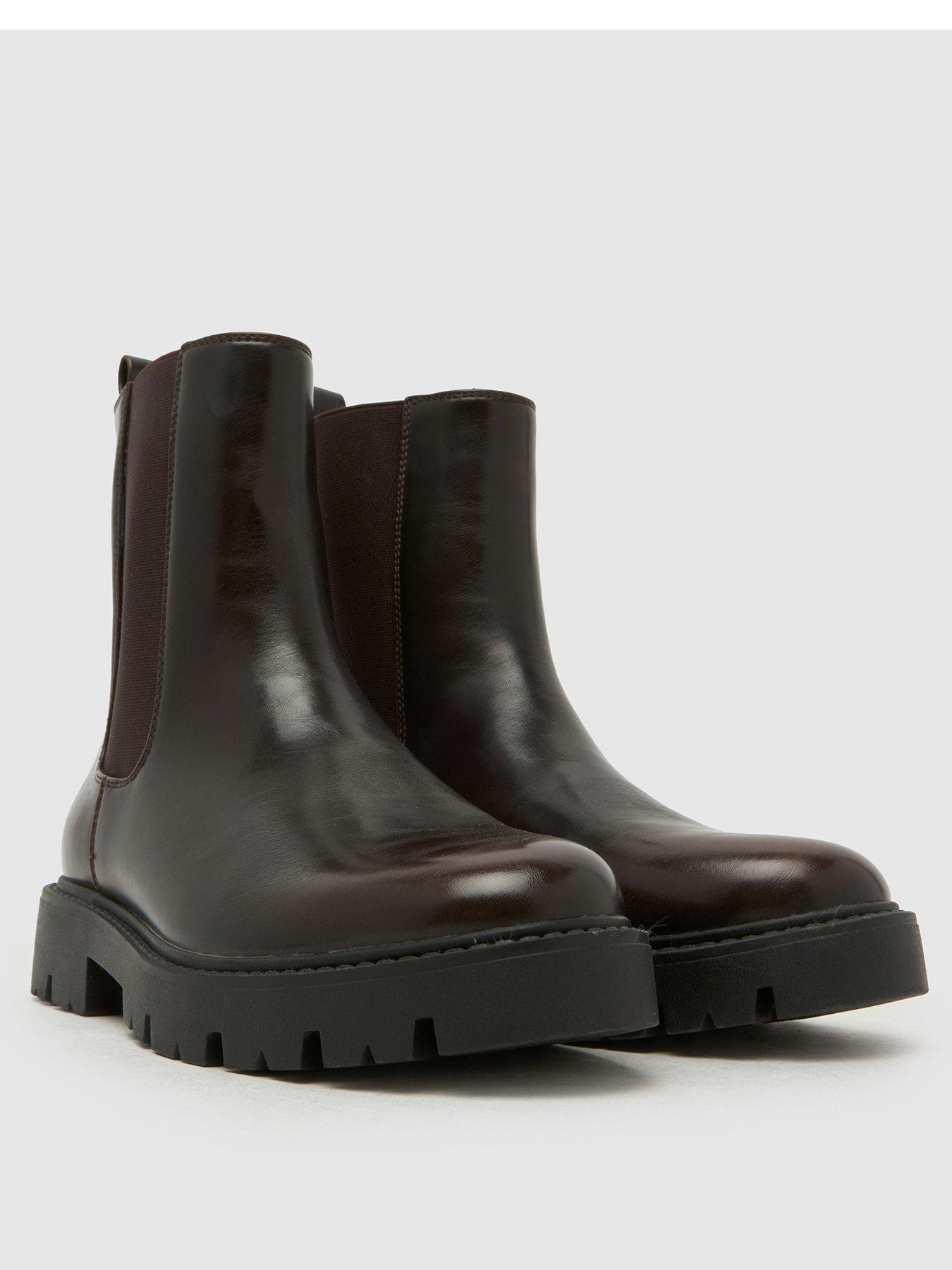Image 2 of 4 of Schuh Atlanta Chunky Chelsea Boots - Brown