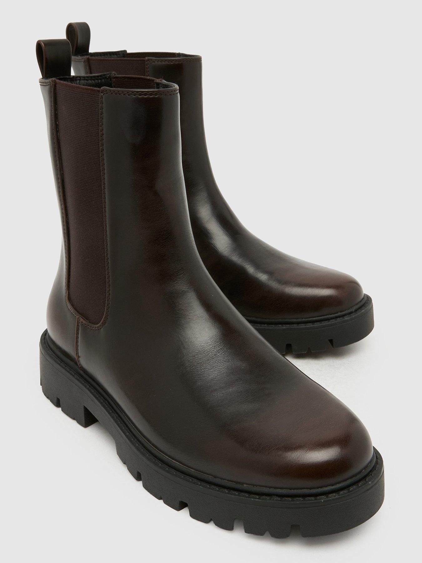 Image 3 of 4 of Schuh Atlanta Chunky Chelsea Boots - Brown