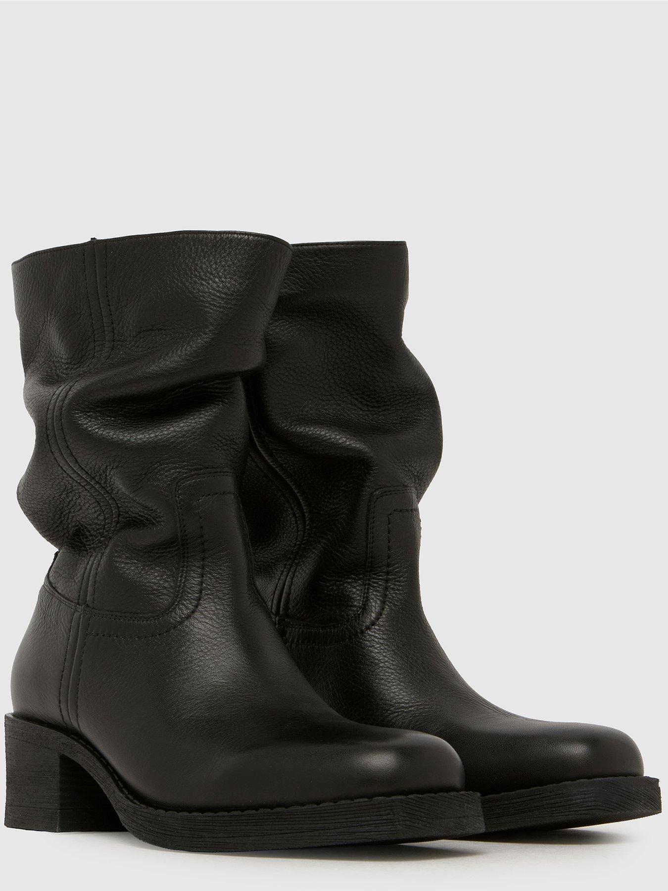 Image 2 of 4 of Schuh Dakota Slouch Leather Ankle Boot - Black