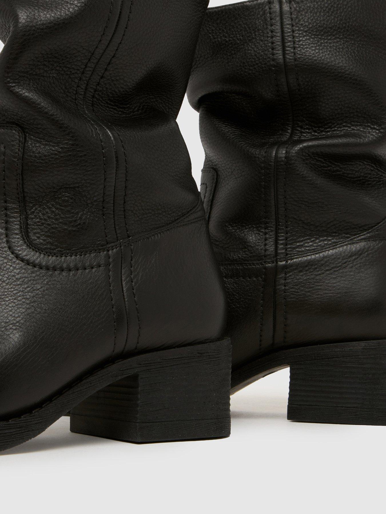 Image 3 of 4 of Schuh Dakota Slouch Leather Ankle Boot - Black