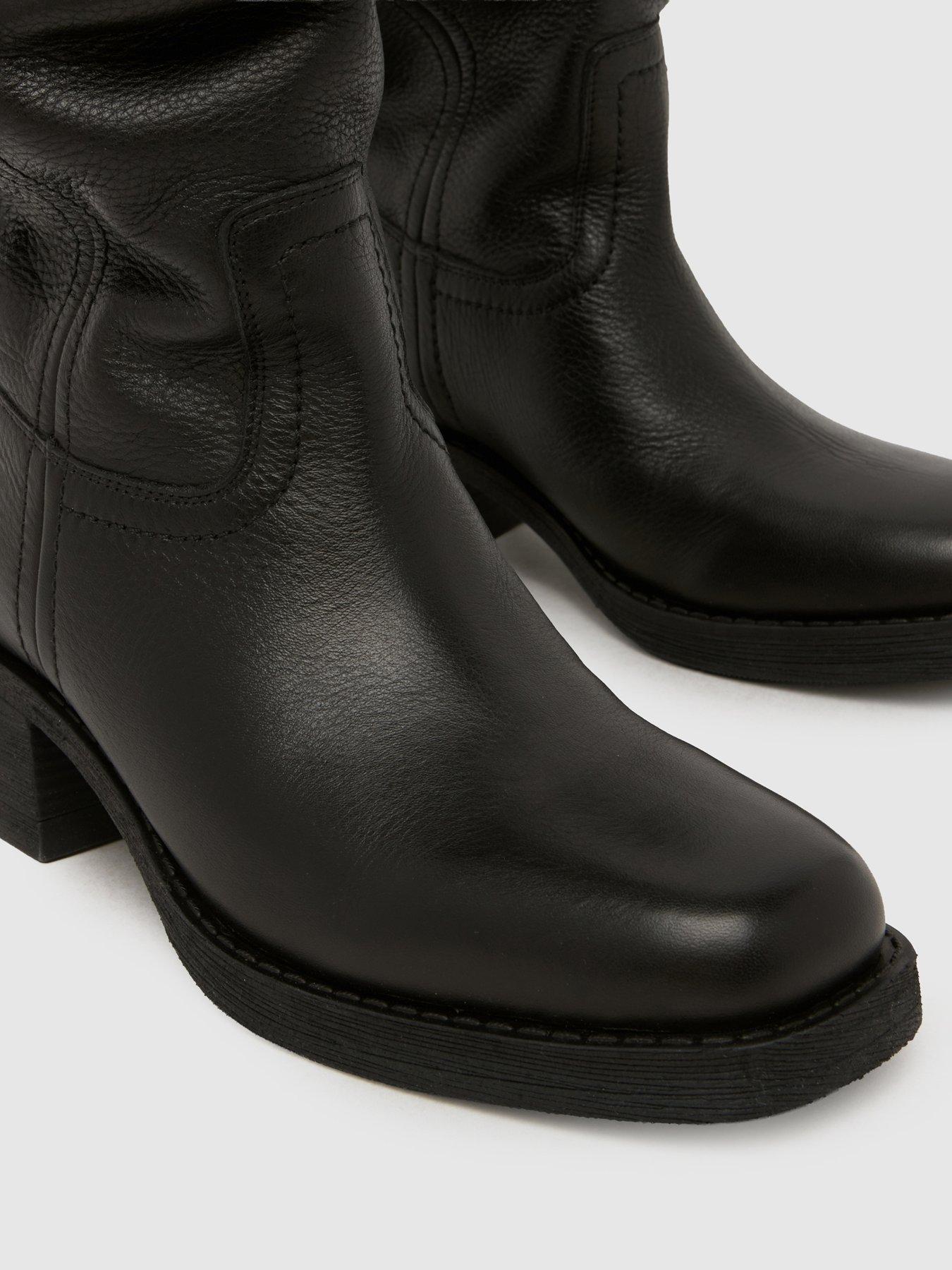 Image 4 of 4 of Schuh Dakota Slouch Leather Ankle Boot - Black
