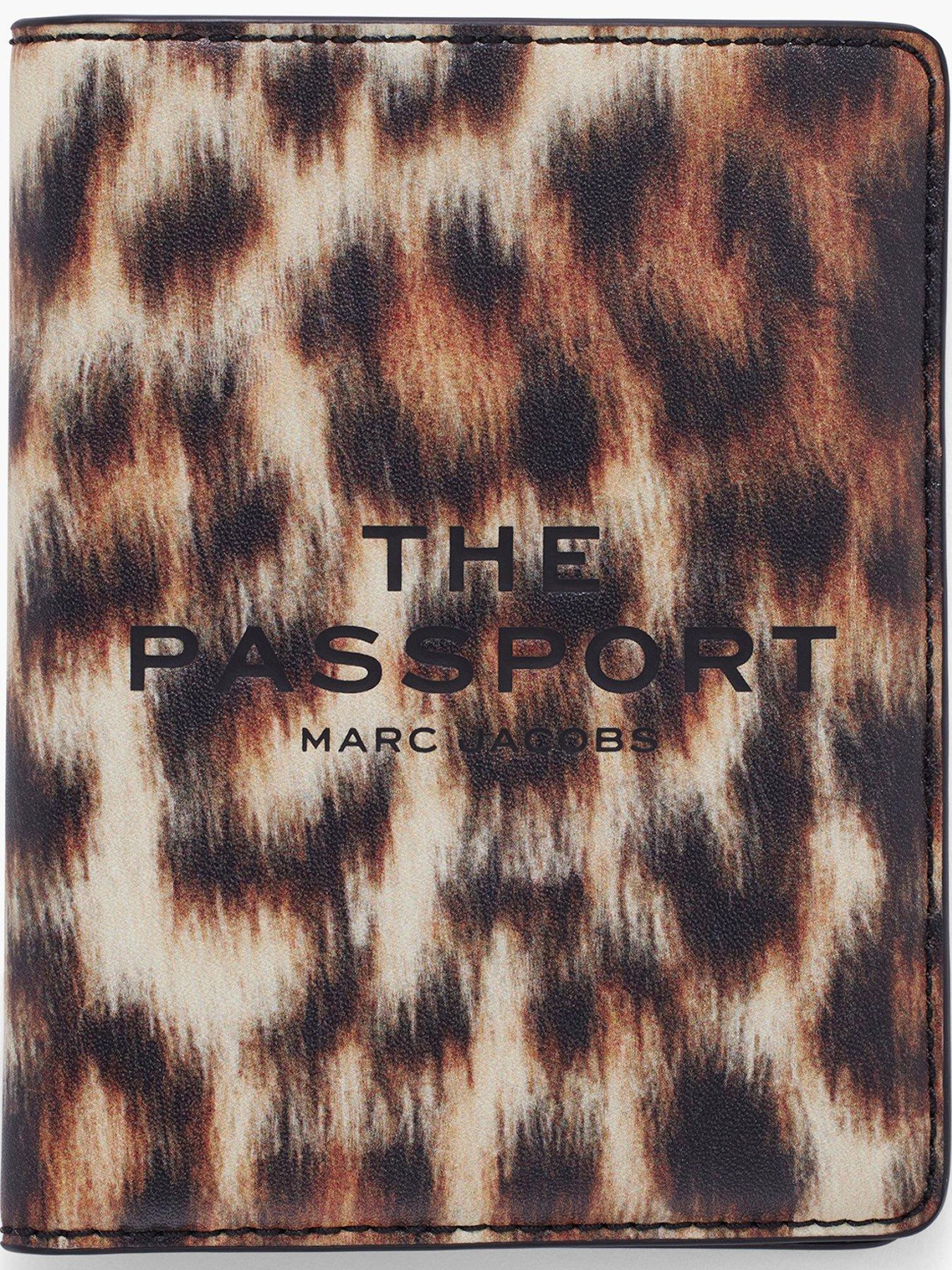 Image 1 of 3 of MARC JACOBS The Passport Leopard Print Case - Brown