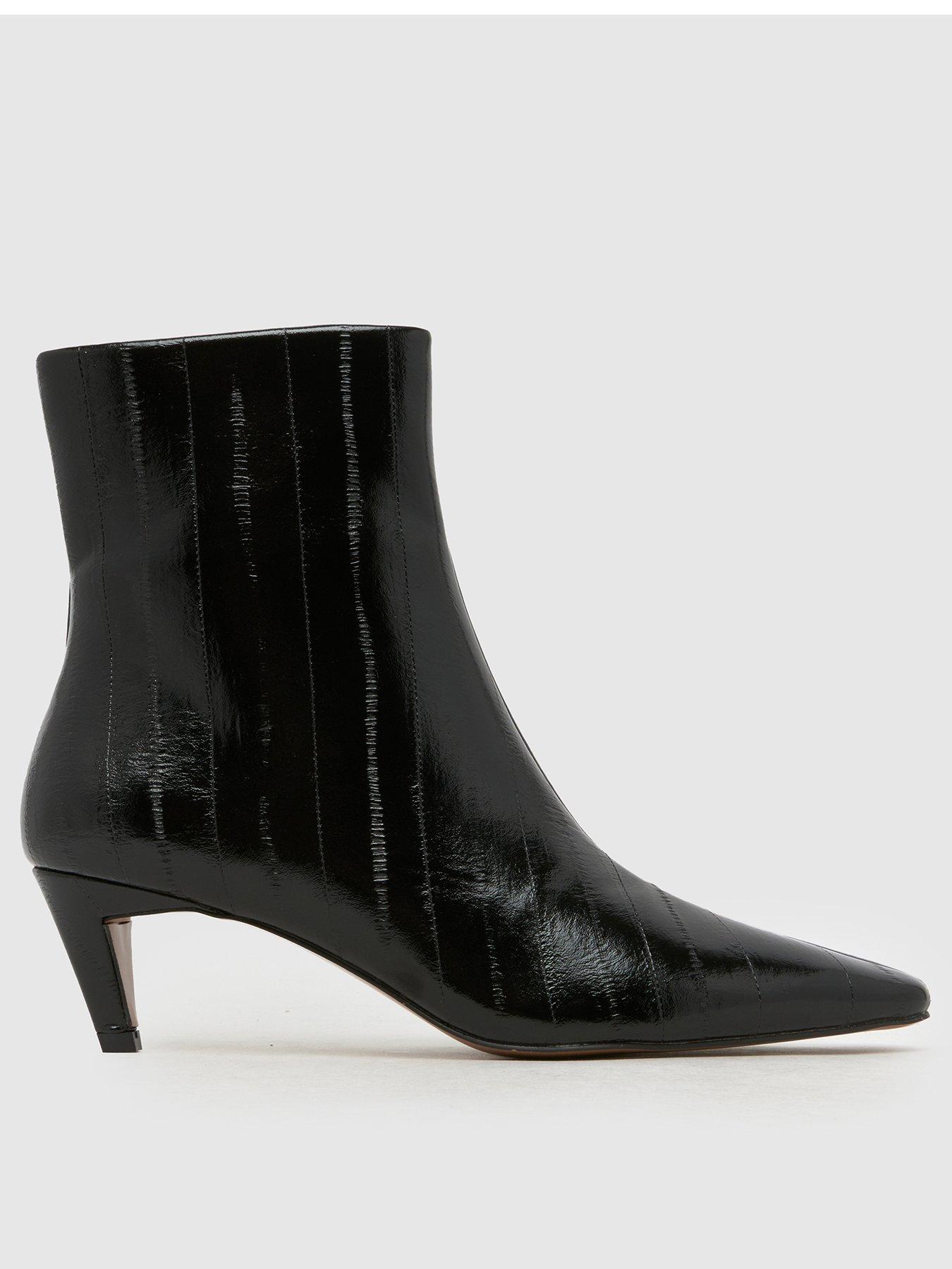 Image 1 of 4 of Schuh Brooklyn Kitten Heeled Boots - Black
