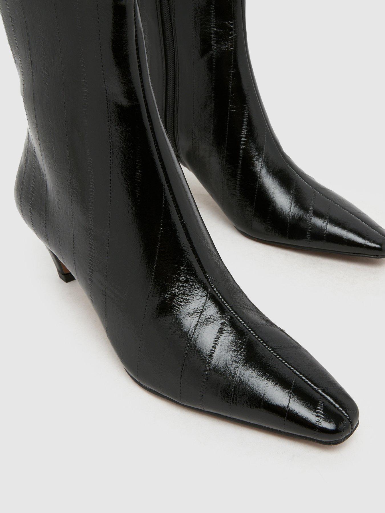 Image 3 of 4 of Schuh Brooklyn Kitten Heeled Boots - Black