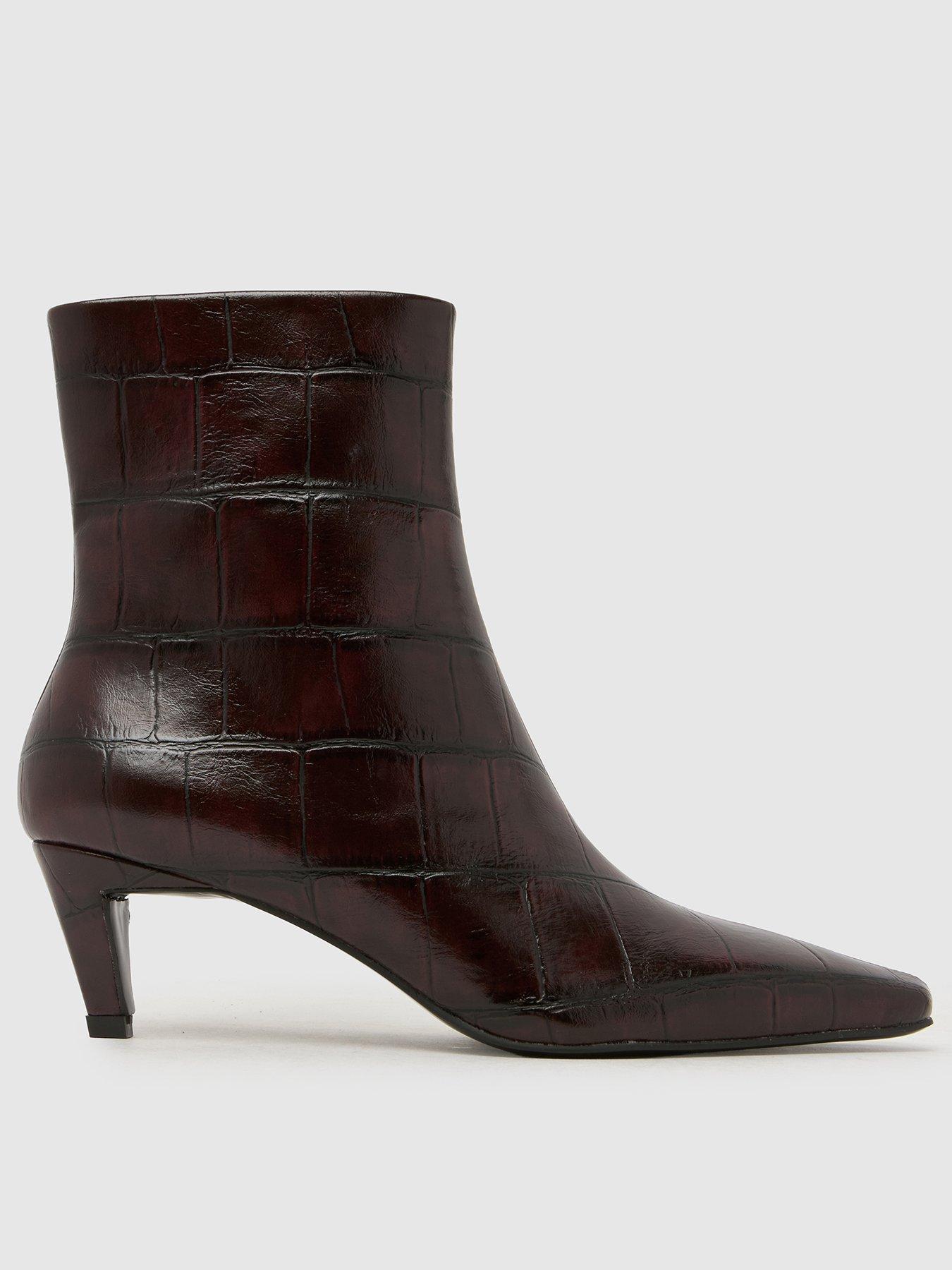 Image 1 of 4 of Schuh Brooklyn Kitten Heeled Boots - Black