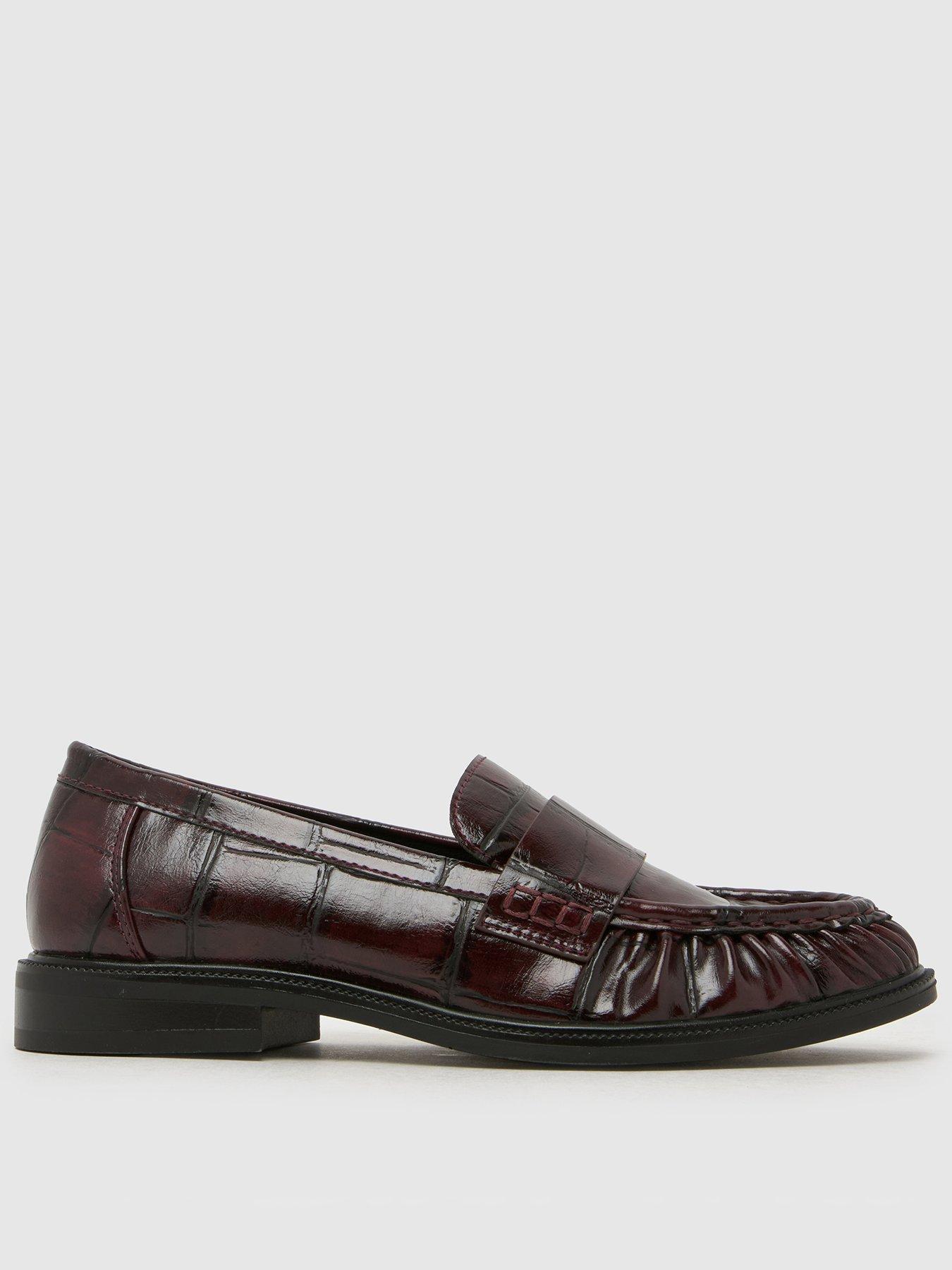 Schuh Lotion Ruched Loafer - Burgundy