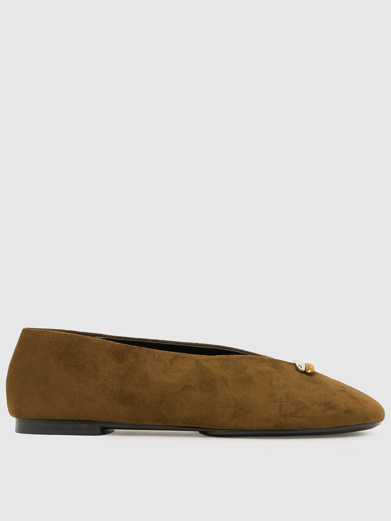 Schuh Latte Round Toe Ballet Flats - Brown