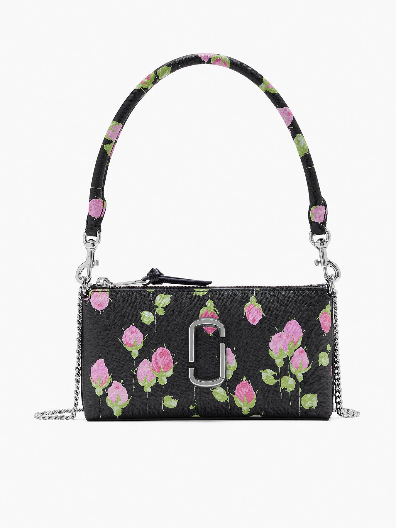 Image 1 of 4 of MARC JACOBS The Pochette Snapshot Floral Convertible Shoulder Bag - Black
