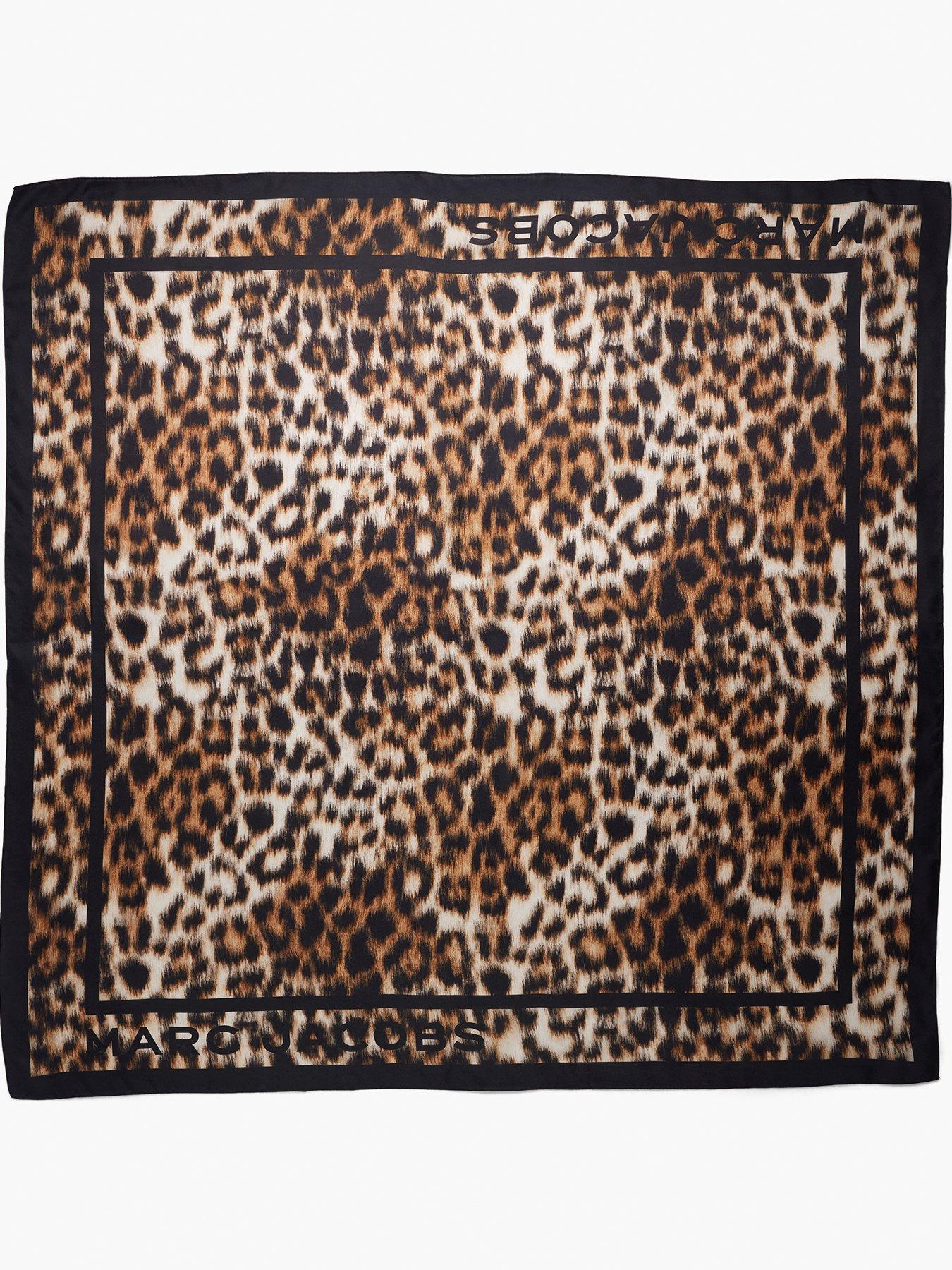 MARC JACOBS Leopard Silk Scarf - Brown