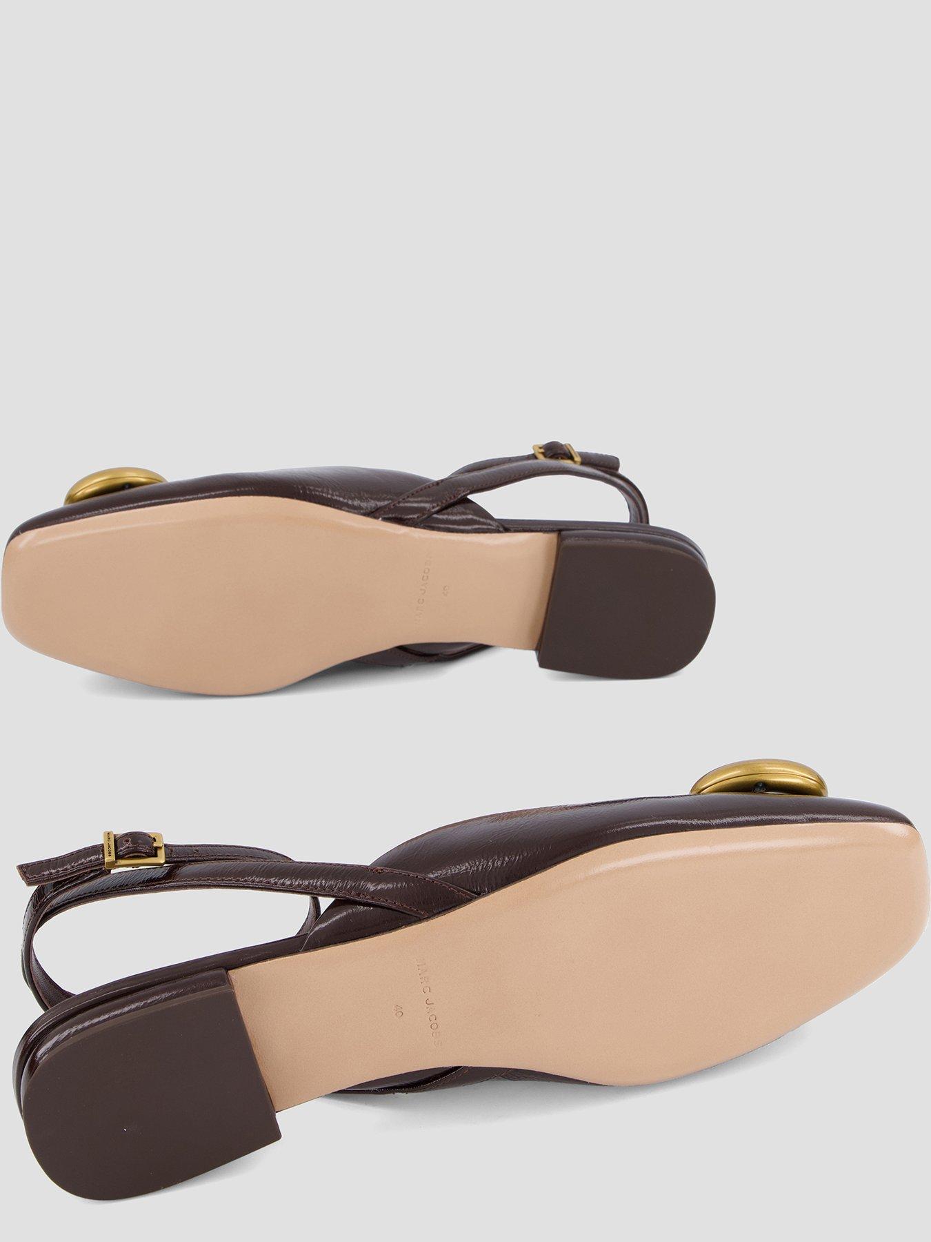 Image 4 of 7 of MARC JACOBS Womens Pop J Marc Hardware Ankle Strap Ballet Flats - Red