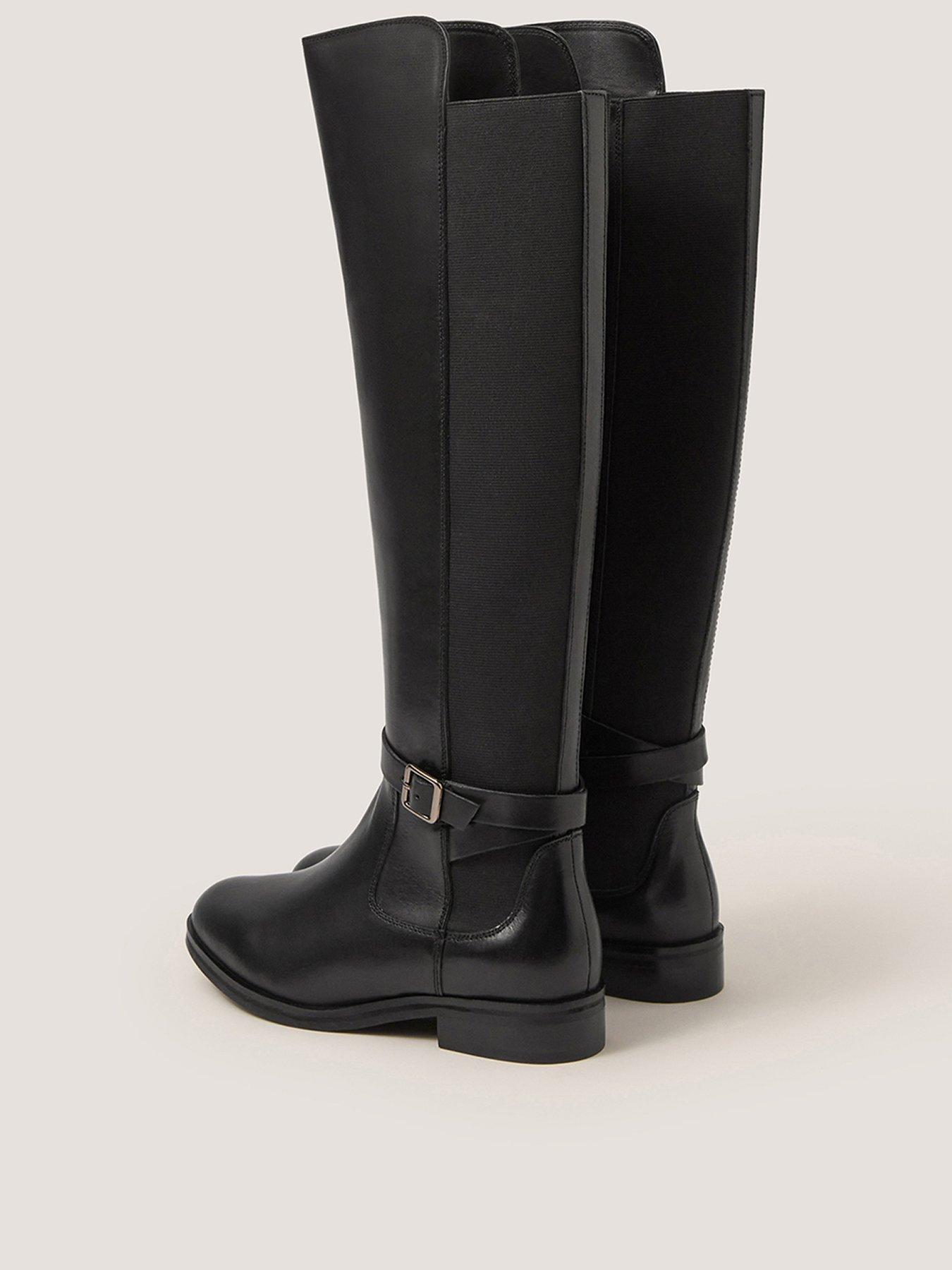 Image 3 of 3 of Monsoon Women's Milly Leather Knee High Boots - Black