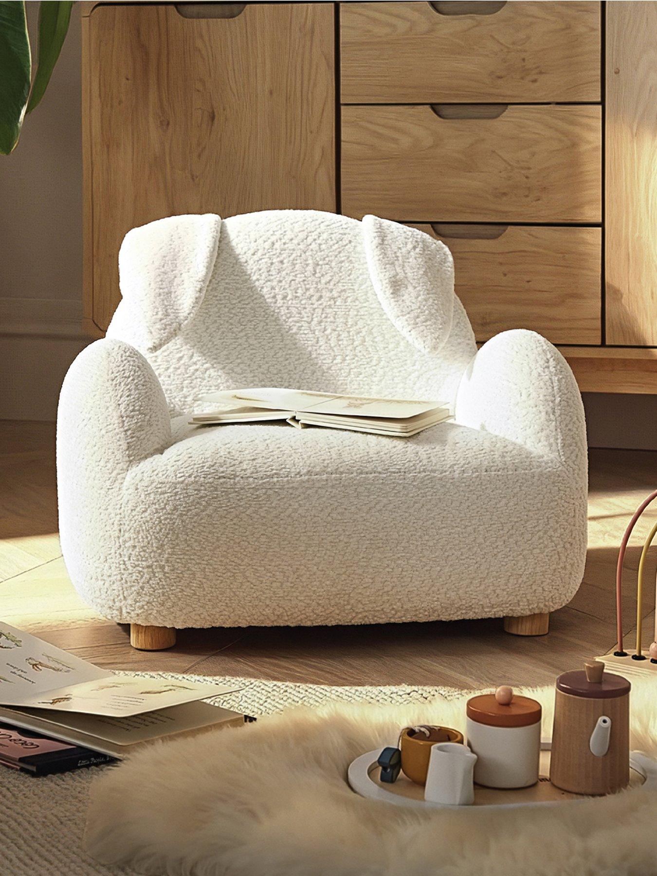 CuddleCo Bunny Kids Chair - Boucle Mushroom