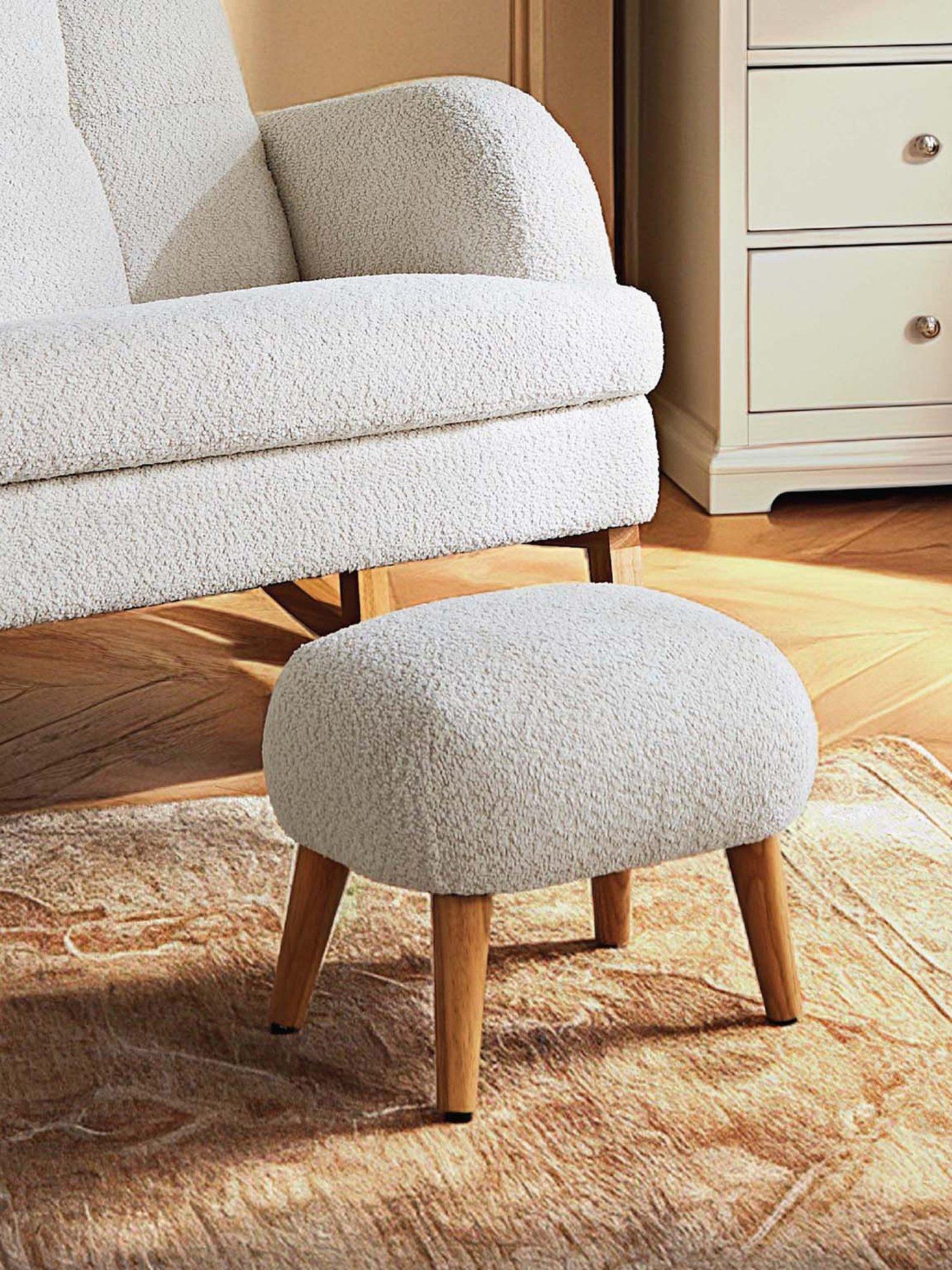 CuddleCo Etta Foot Stool - Boucle Off White