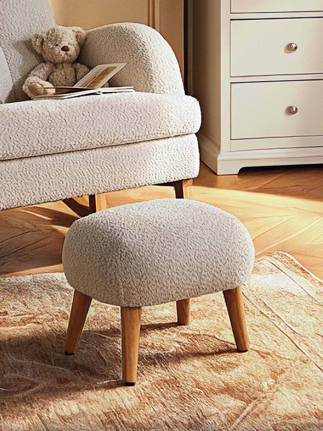 CuddleCo Etta Foot Stool - Boucle Mushroom