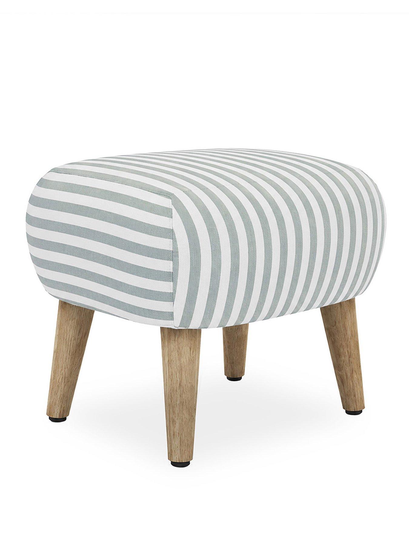 Image 2 of 6 of CuddleCo Etta Foot Stool - Sea Salt Stripe