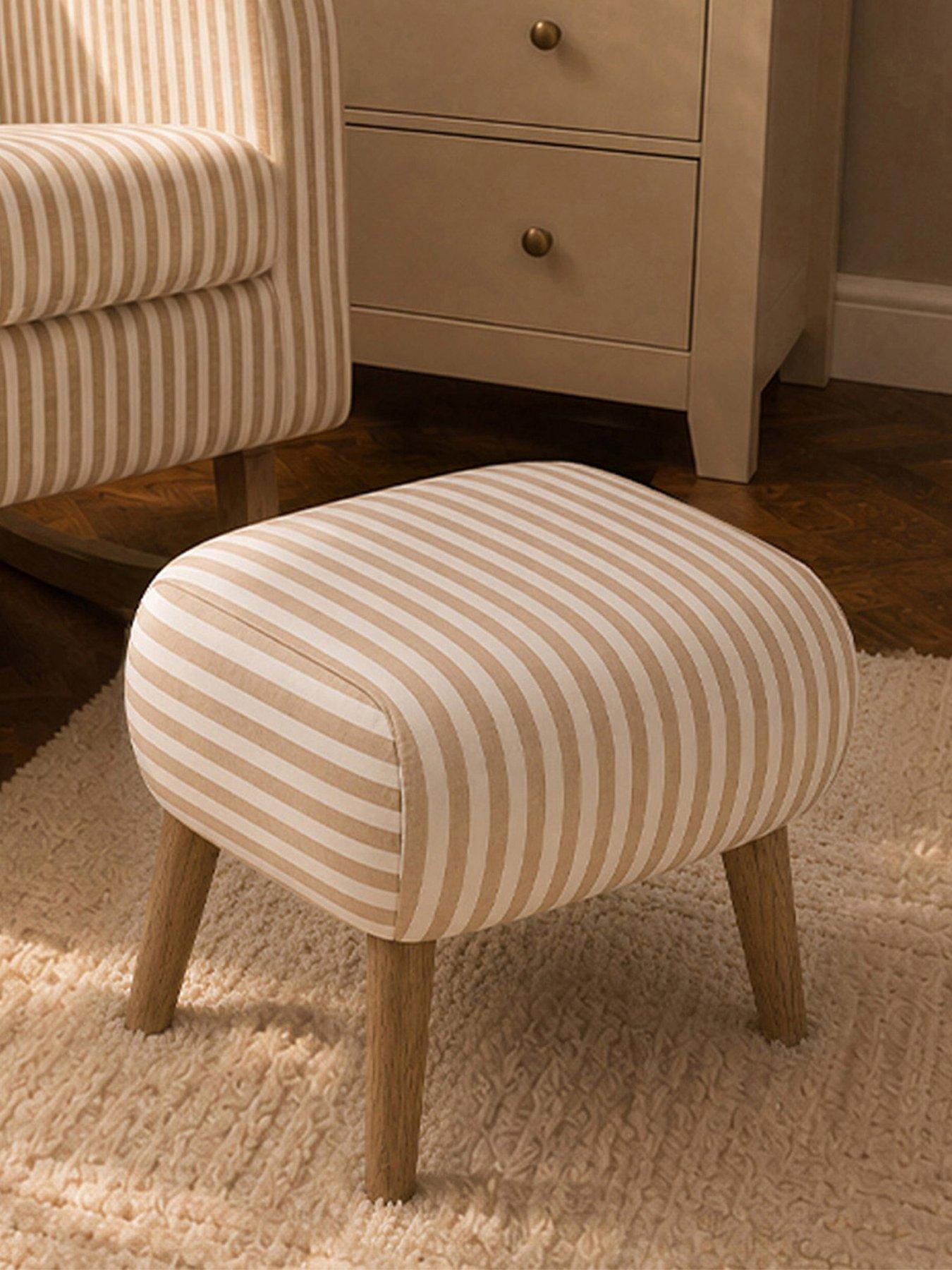 Image 1 of 6 of CuddleCo Etta Foot Stool - Beach Stripe