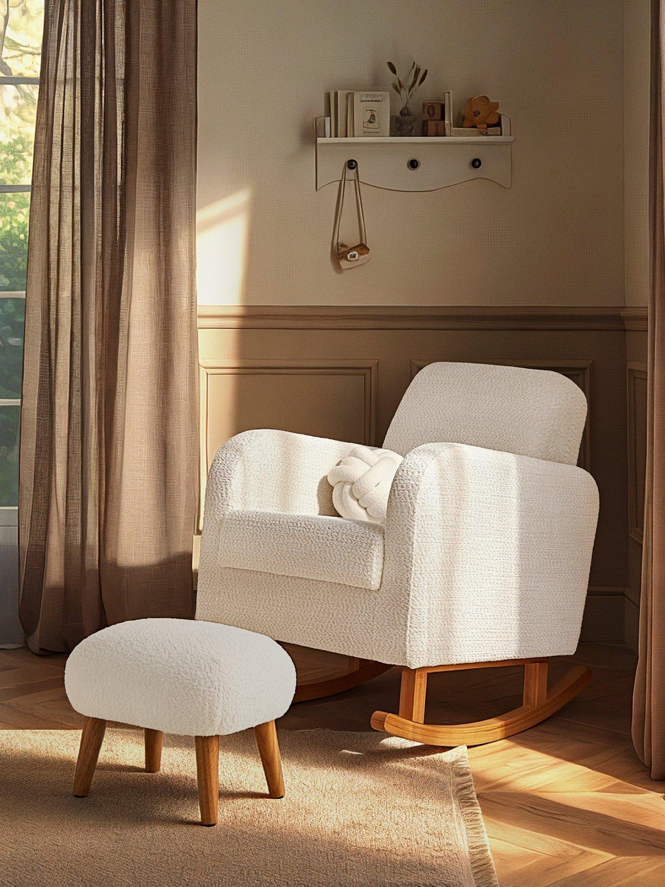 CuddleCo Etta Nursing Chair & Foot Stool - Boucle Off White