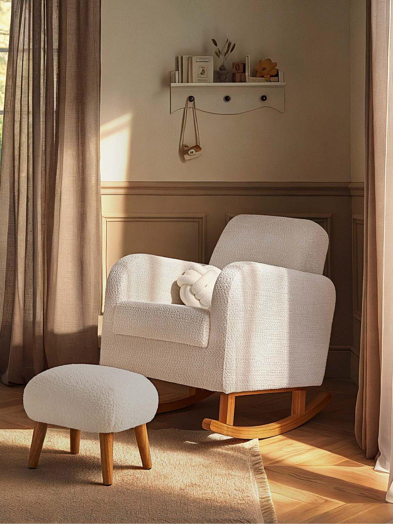 CuddleCo Etta Nursing Chair & Foot Stool - Boucle Mushroom
