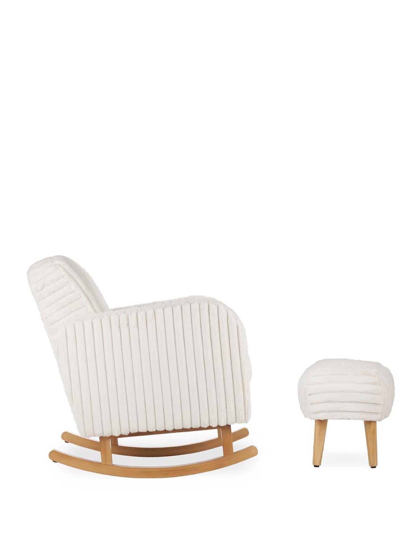Image 2 of 3 of CuddleCo Etta Nursing Chair & Foot Stool - Cream Faux Fur