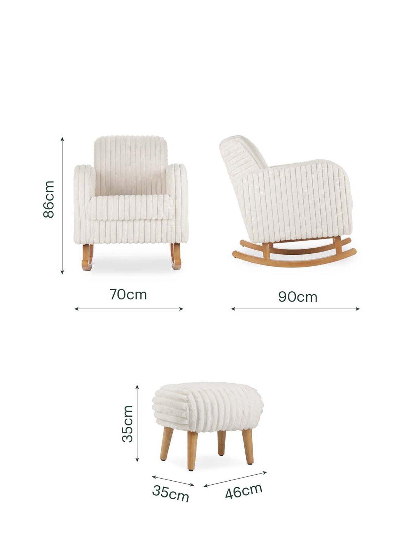 Image 3 of 3 of CuddleCo Etta Nursing Chair & Foot Stool - Cream Faux Fur