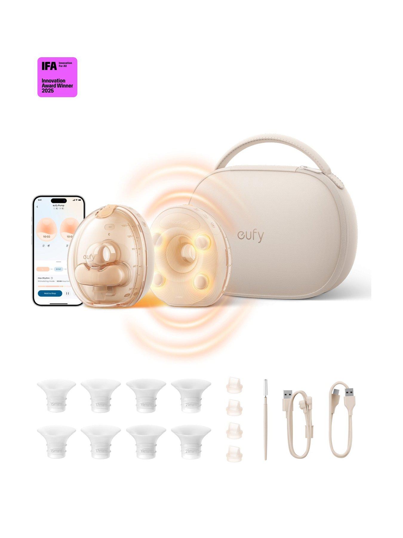 Eufy S2 Pro Heated Massaging Electric Breast Pump with Charging Case