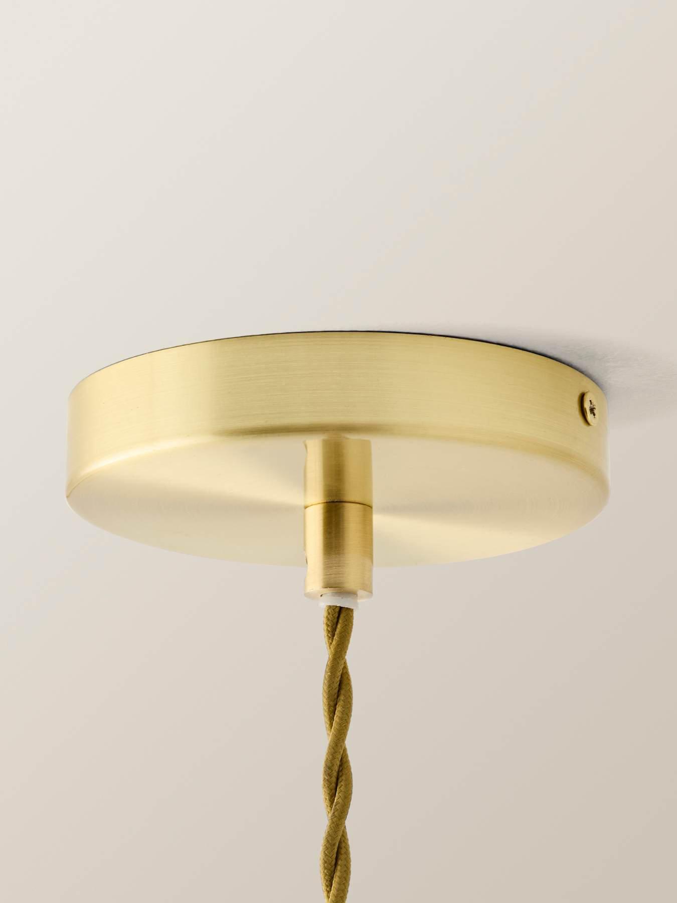 Image 6 of 6 of ValueLights Maddison Brushed Gold Ceiling Light with Pink Ribbed Glass Shade and Warm White Bulb