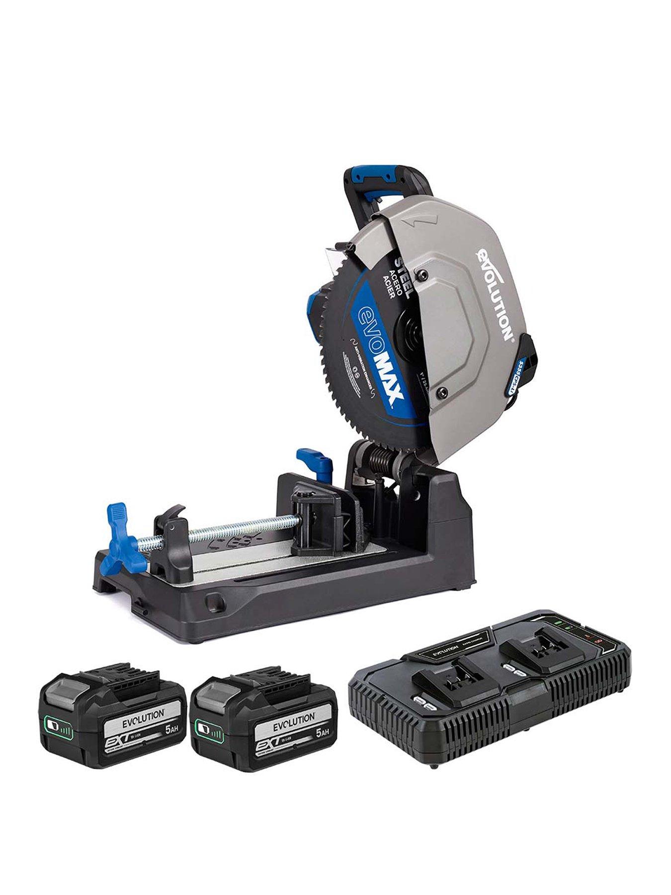 Evolution S355CPS-Li Cordless Metal Cutting Chop Saw - 355mm, with 2 x 5ah Batteries