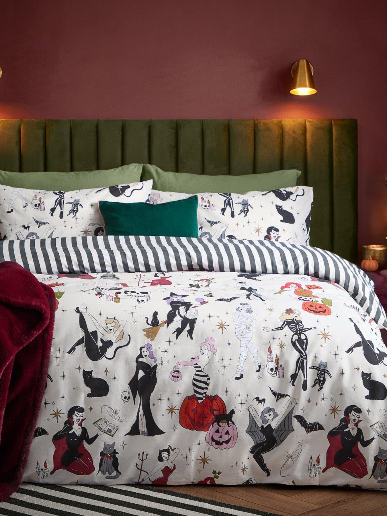 Furn Trick Or Treat King Duvet Set Monochrome