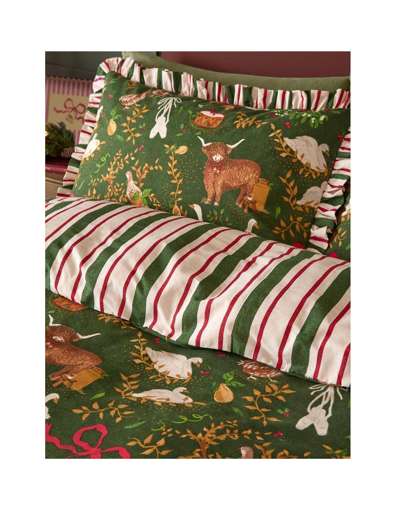 Image 2 of 4 of Furn Twelve Days Frill Duvet Set Green
