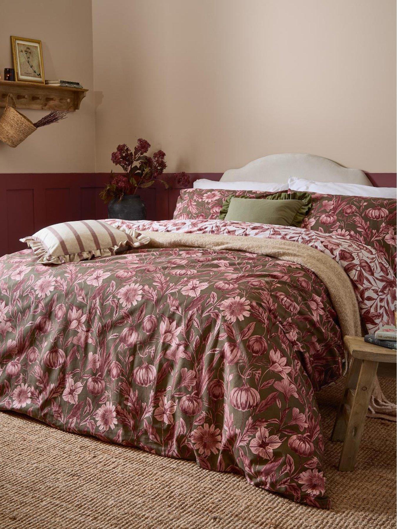 Wylder Autumn Garden King Duvet Set Rose