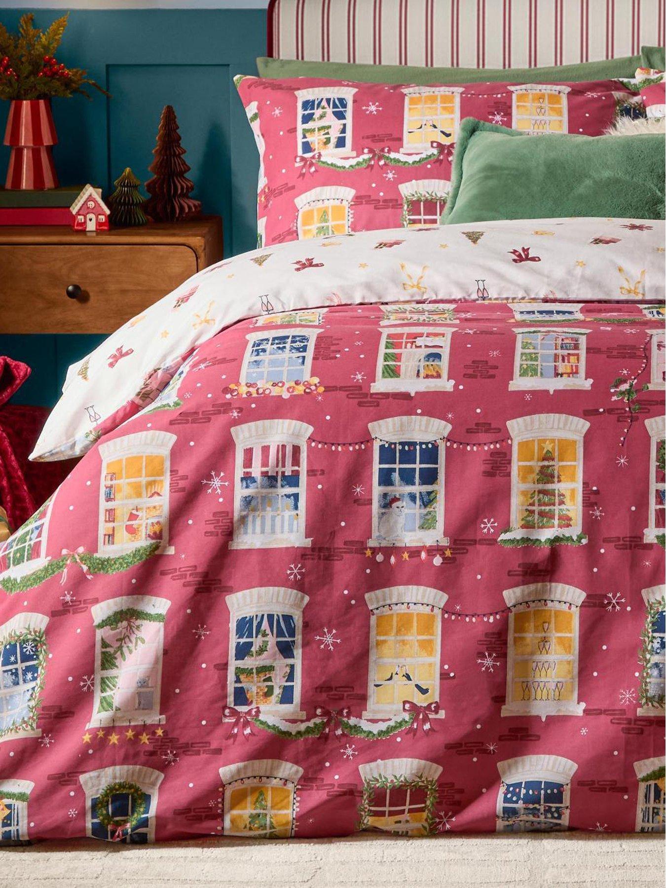Image 4 of 4 of Furn Christmas Eve Duvet Set Cranberry