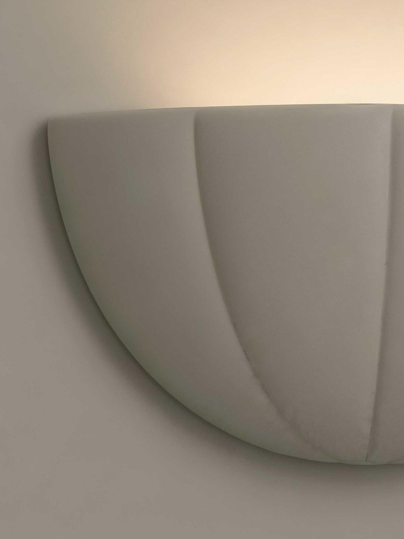 Image 5 of 6 of ValueLights Leonardo Moss Green Scallop Flush Wall Light and Warm White Bulb