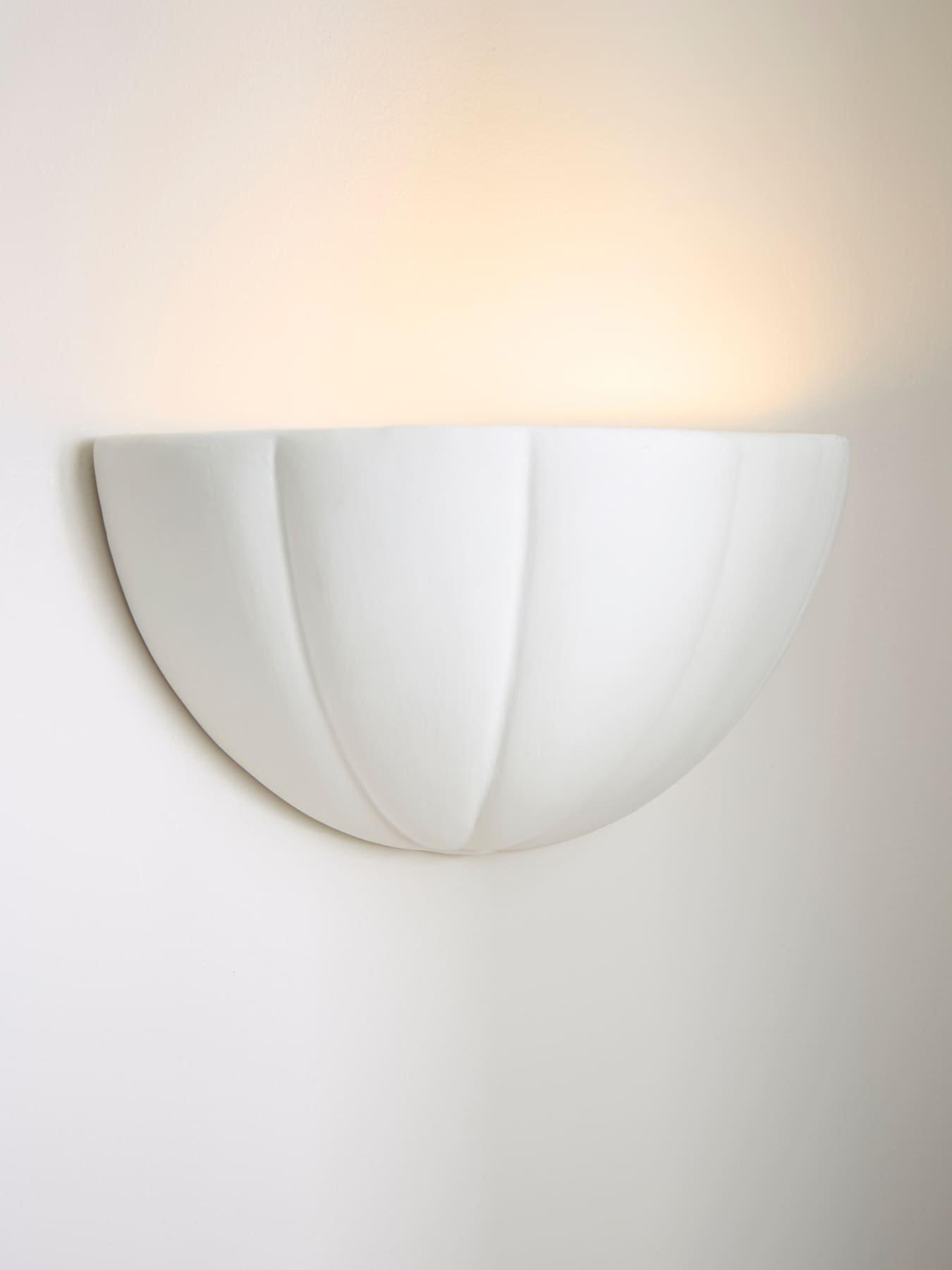 Image 1 of 6 of ValueLights Leonardo Paint Me Scallop Flush Wall Light and Warm White Bulb