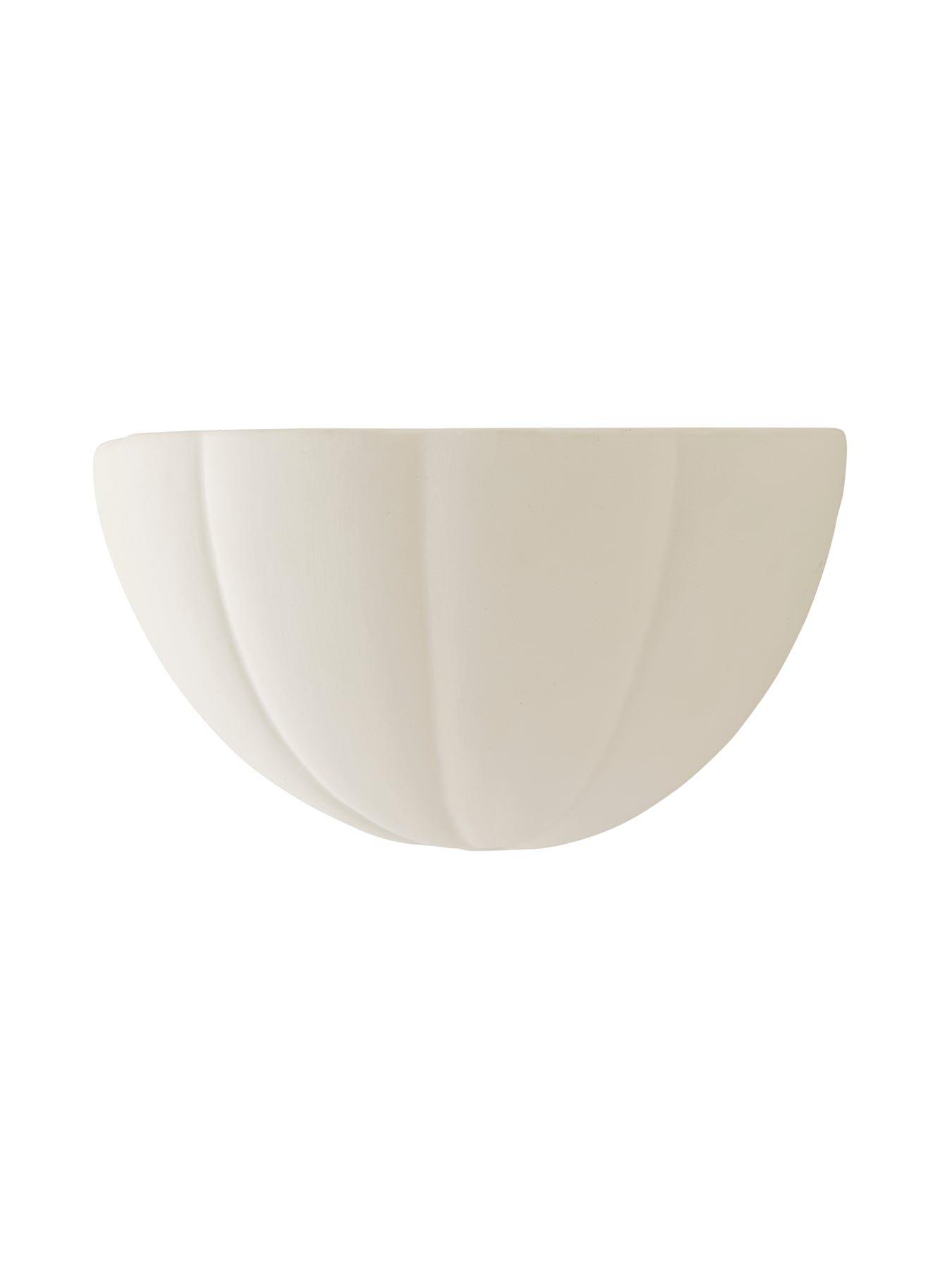 Image 6 of 6 of ValueLights Leonardo Paint Me Scallop Flush Wall Light and Warm White Bulb