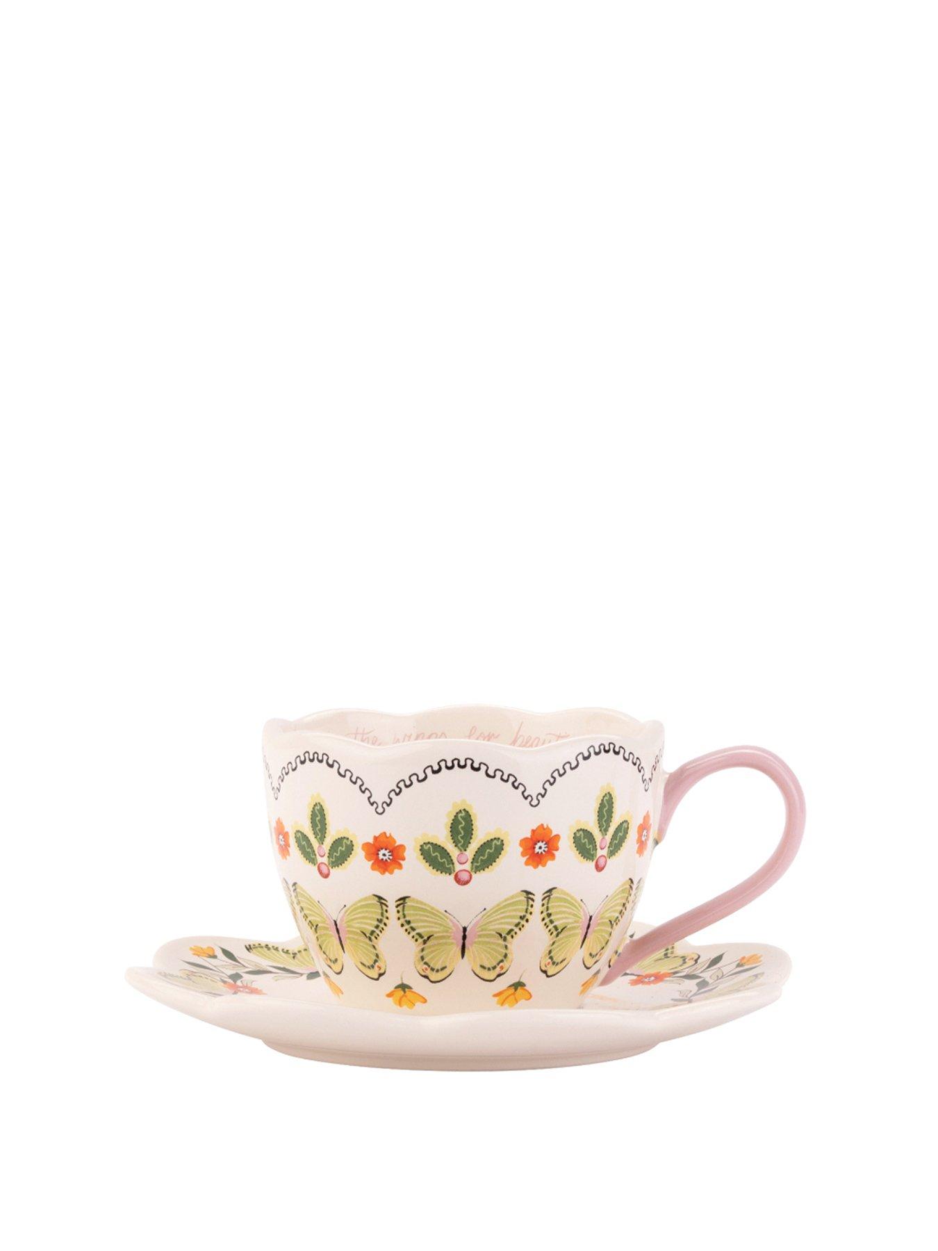 Cath Kidston Ck Butterfly Teacup  &  Saucer