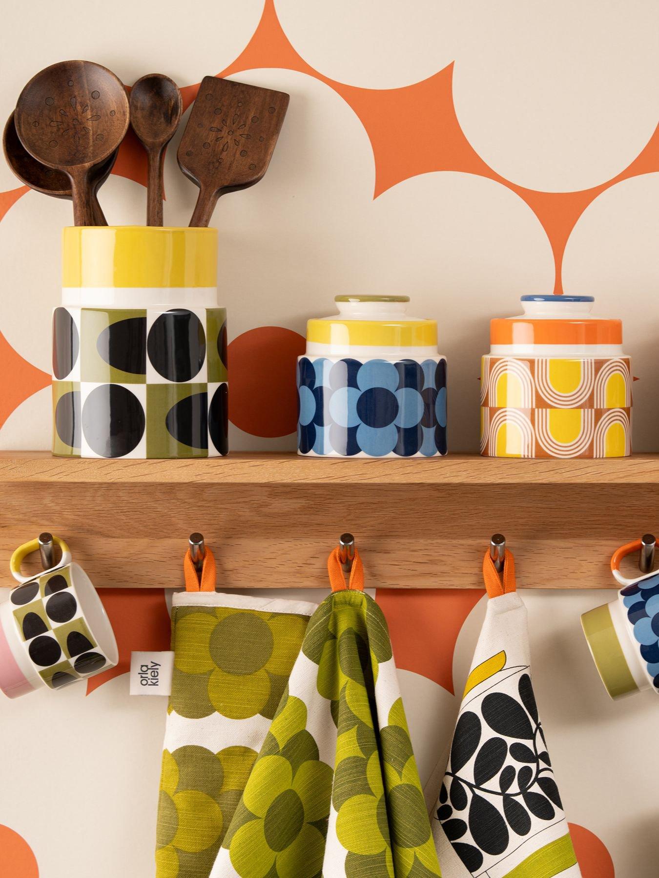 Orla Kiely Ok Retro Stripe Storage Jar Yellow
