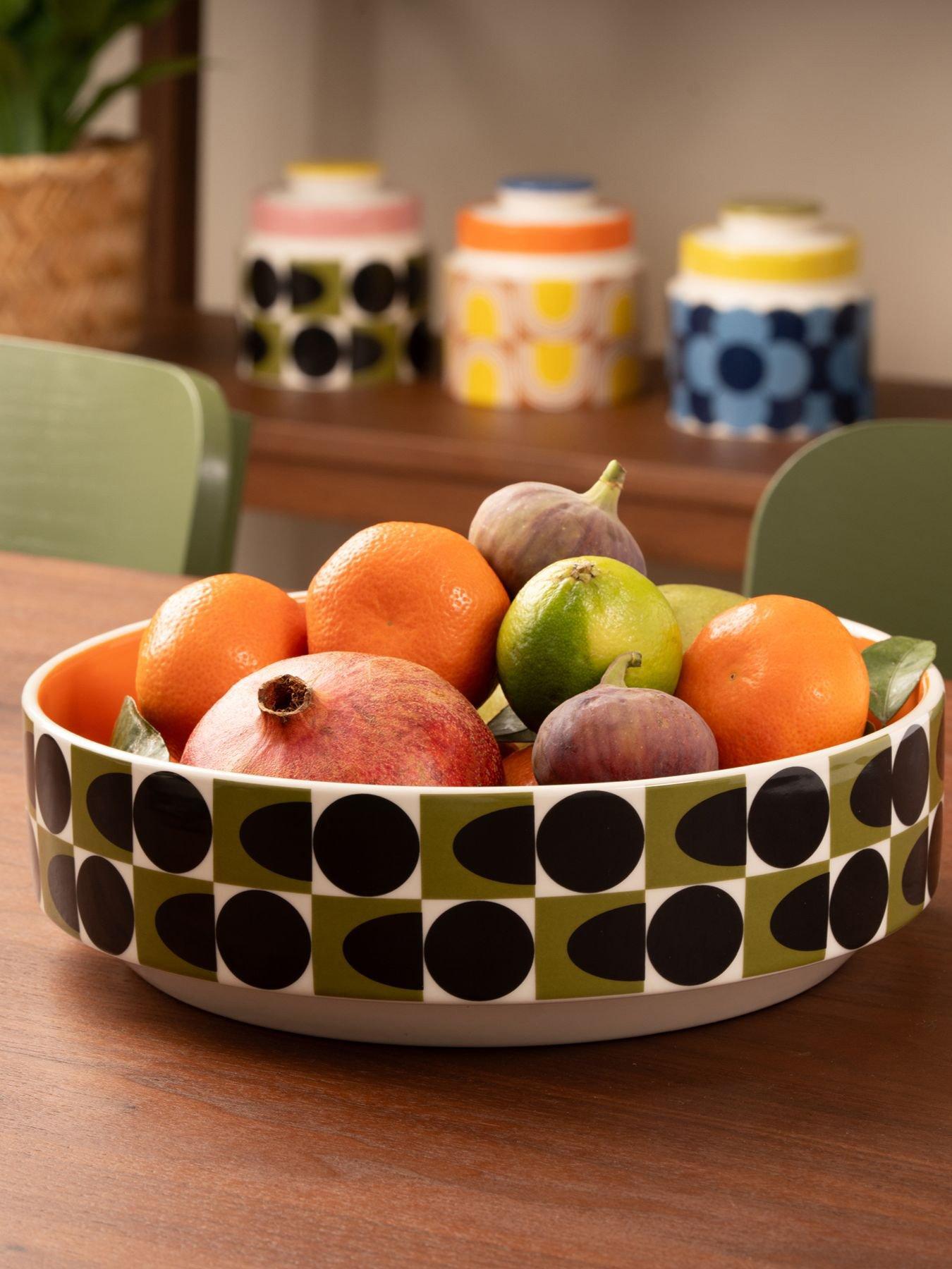 Orla Kiely Ok Spot Square Oval Fruit Bowl Orange