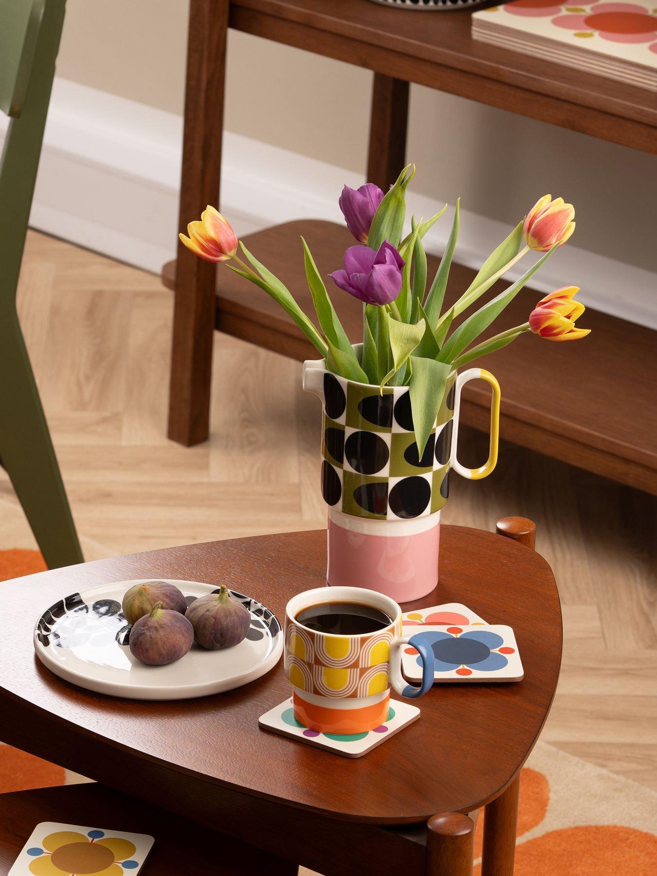 Orla Kiely Ok Spot Square Oval Pitcher Vase 1.5l Pink