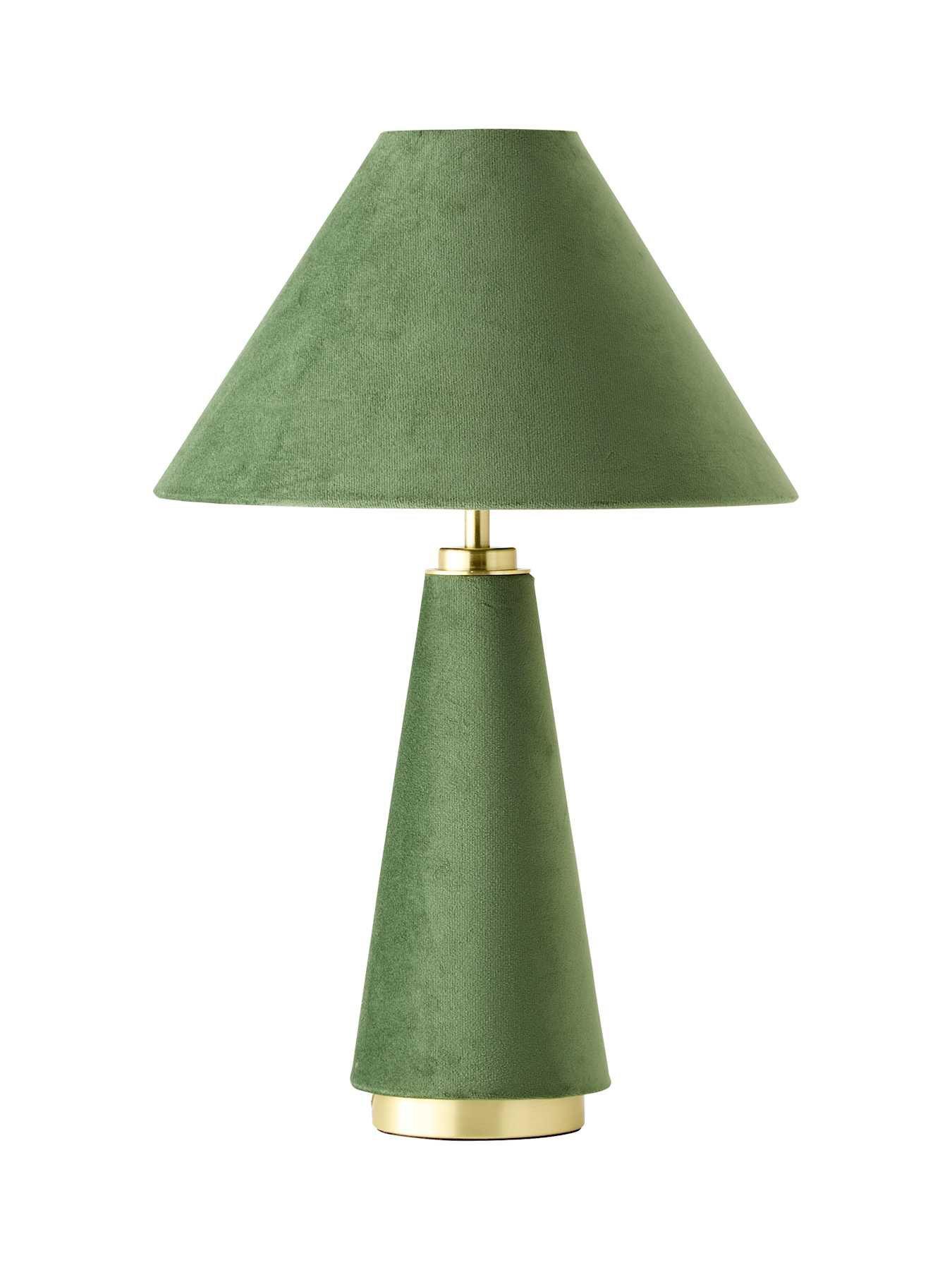 Image 6 of 6 of ValueLights Martha Green Velvet Table Lamp and Warm White Bulb