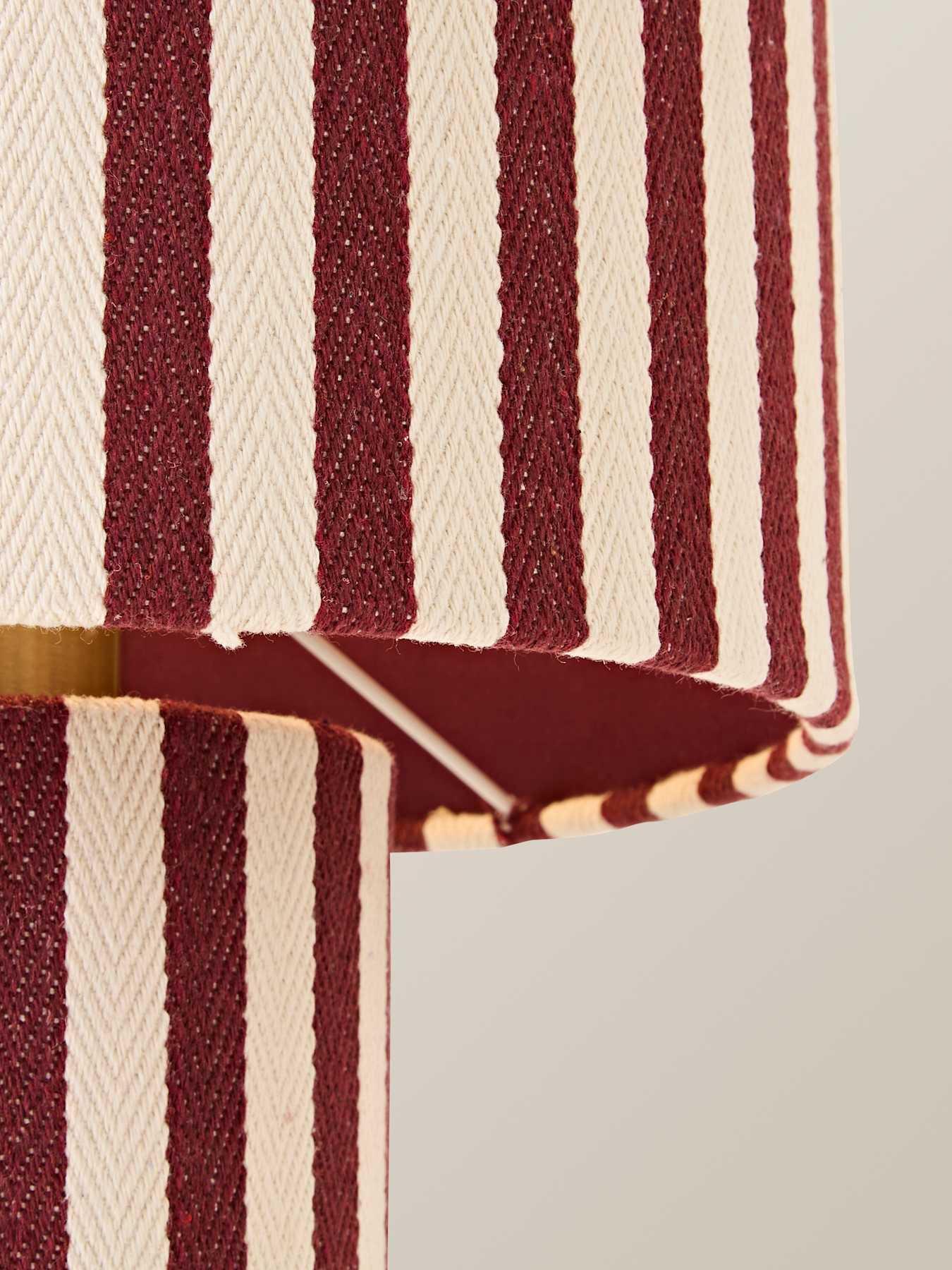 Image 4 of 7 of ValueLights Florence Burgundy Deckchair Linen Table Lamp and Warm White Bulb