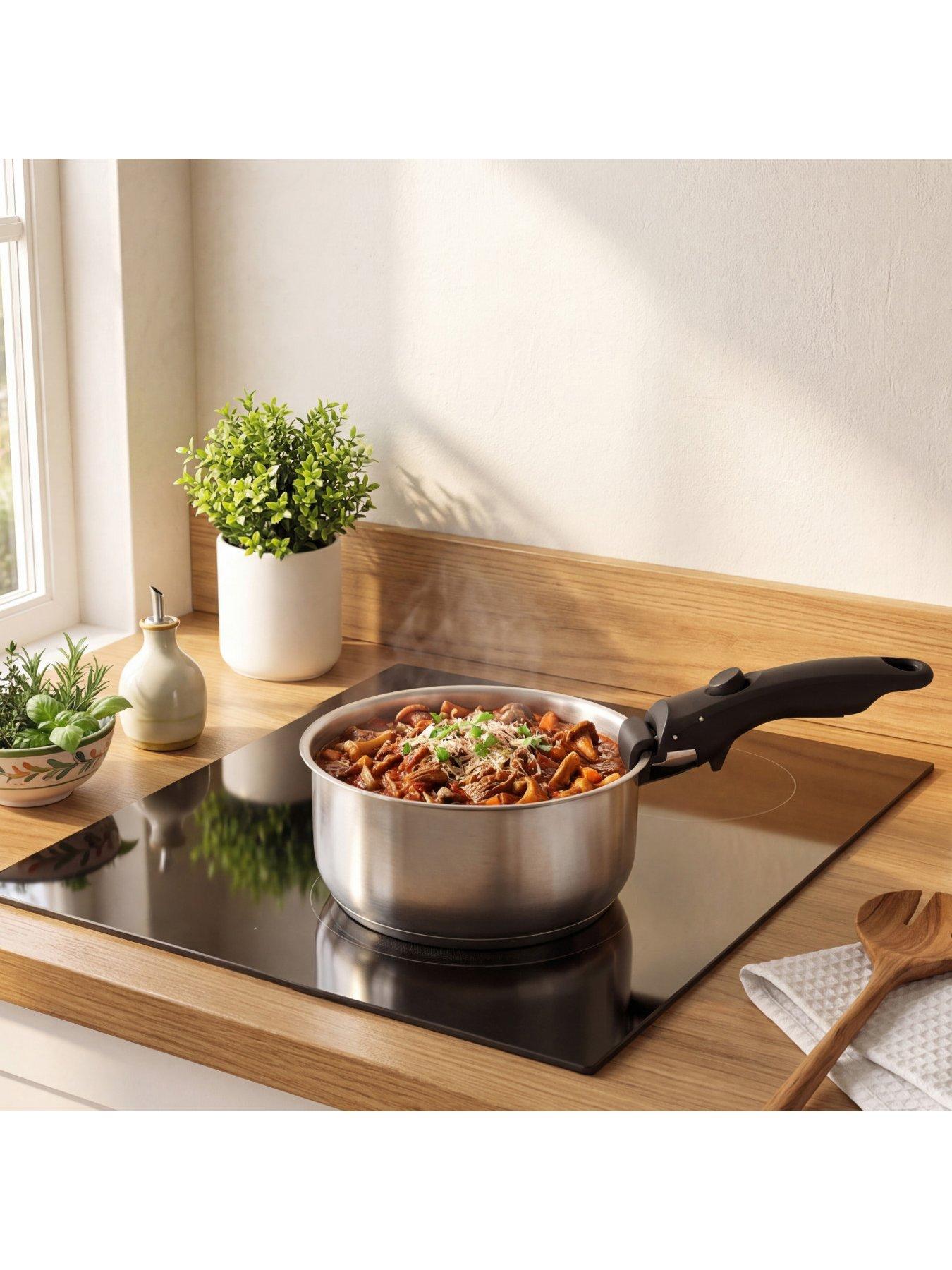 Image 4 of 7 of Russell Hobbs Stainless Steel Smart Clip 4 Piece Saucepan Set