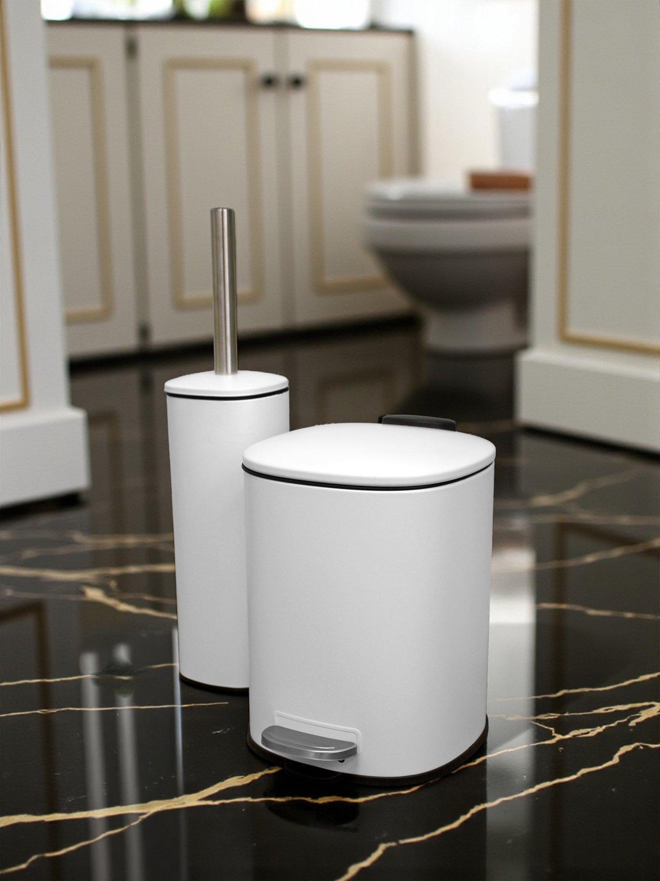 Showerdrape Showerdrape Capri White 3l Bathroom Bin  &  Toilet Brush Set