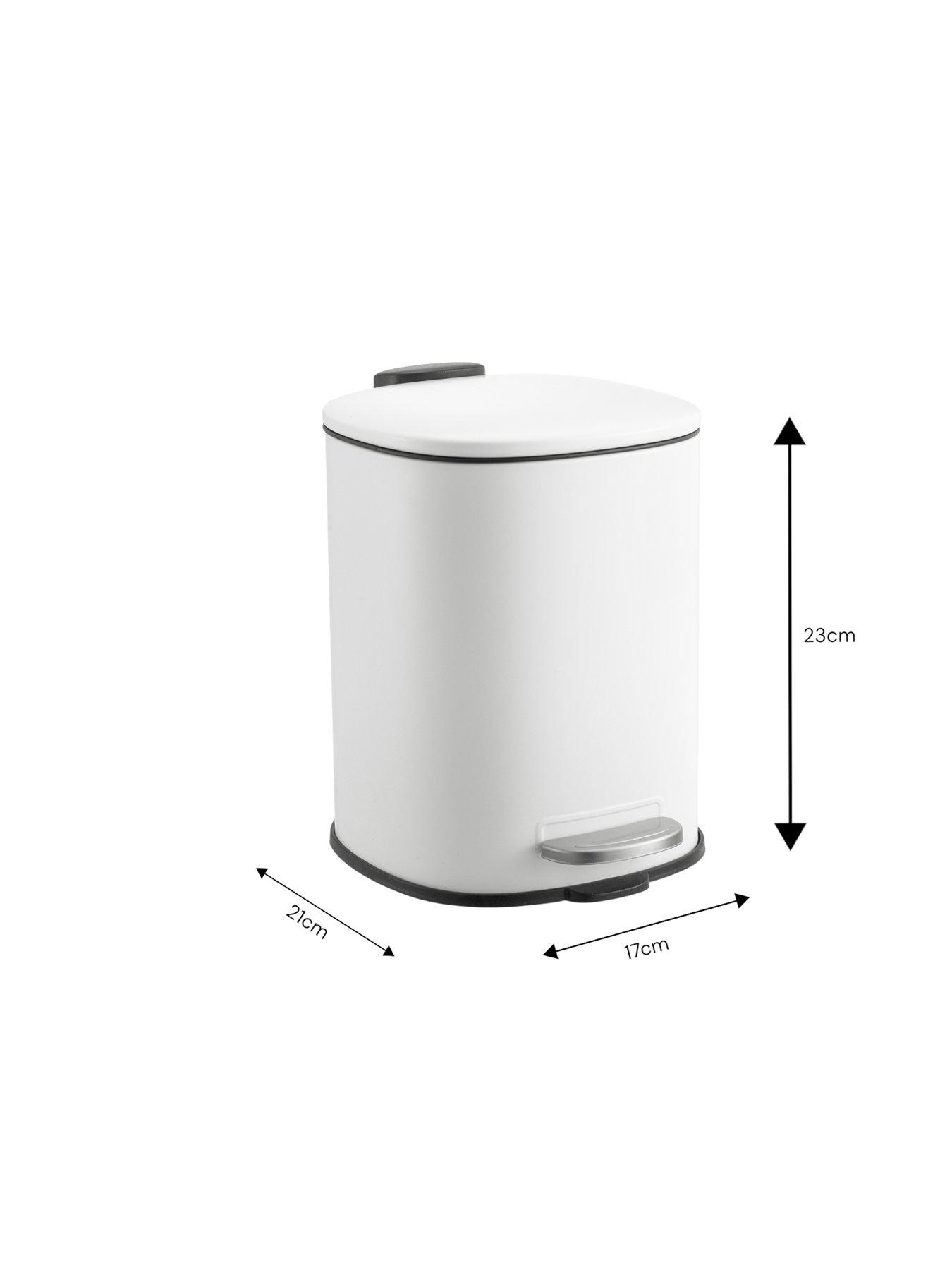 Image 6 of 6 of Showerdrape Capri White 3l Bathroom Bin &amp; Toilet Brush Set