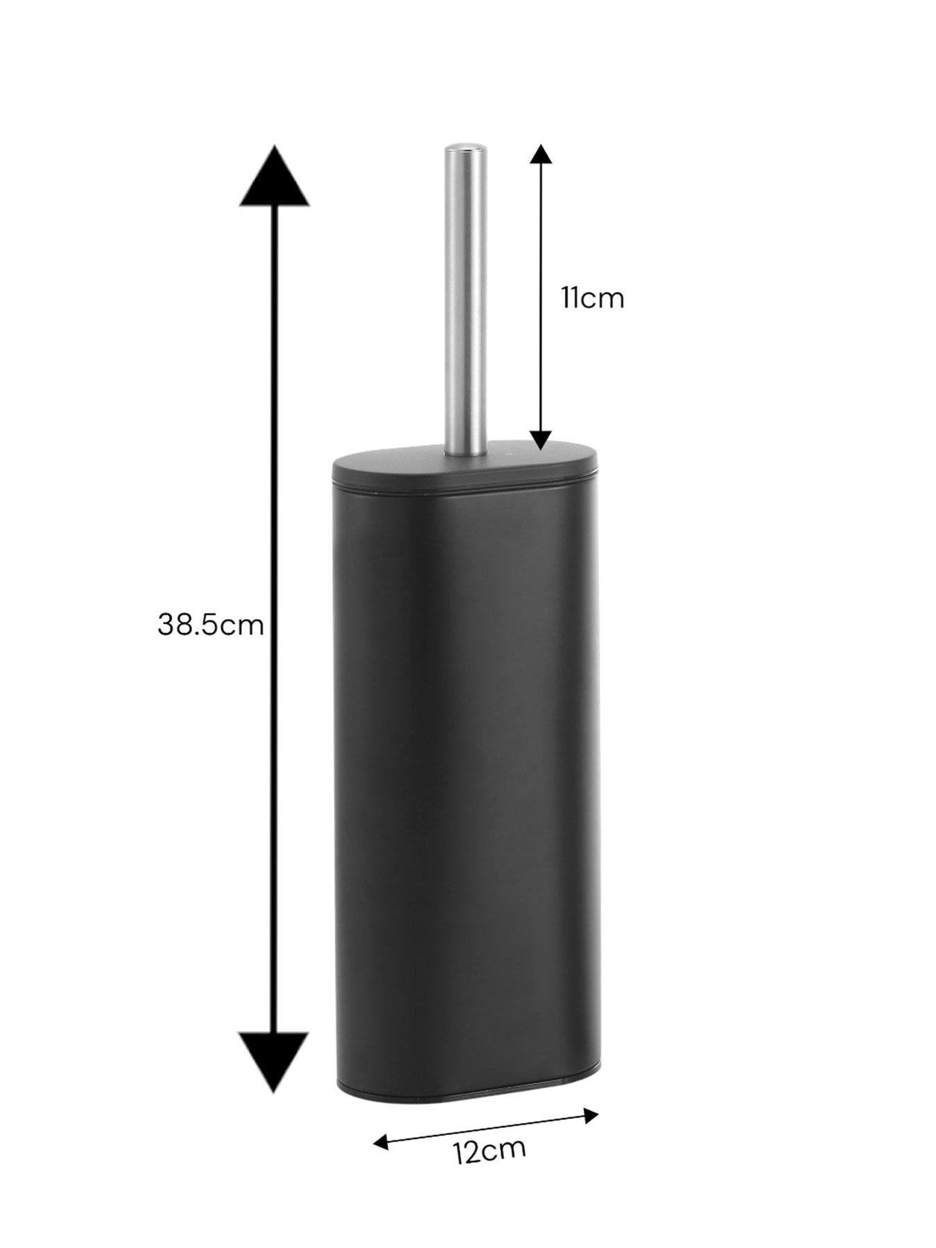 Image 3 of 3 of Showerdrape Showerdrape Fortuna Black Steel Toilet Brush And Holder