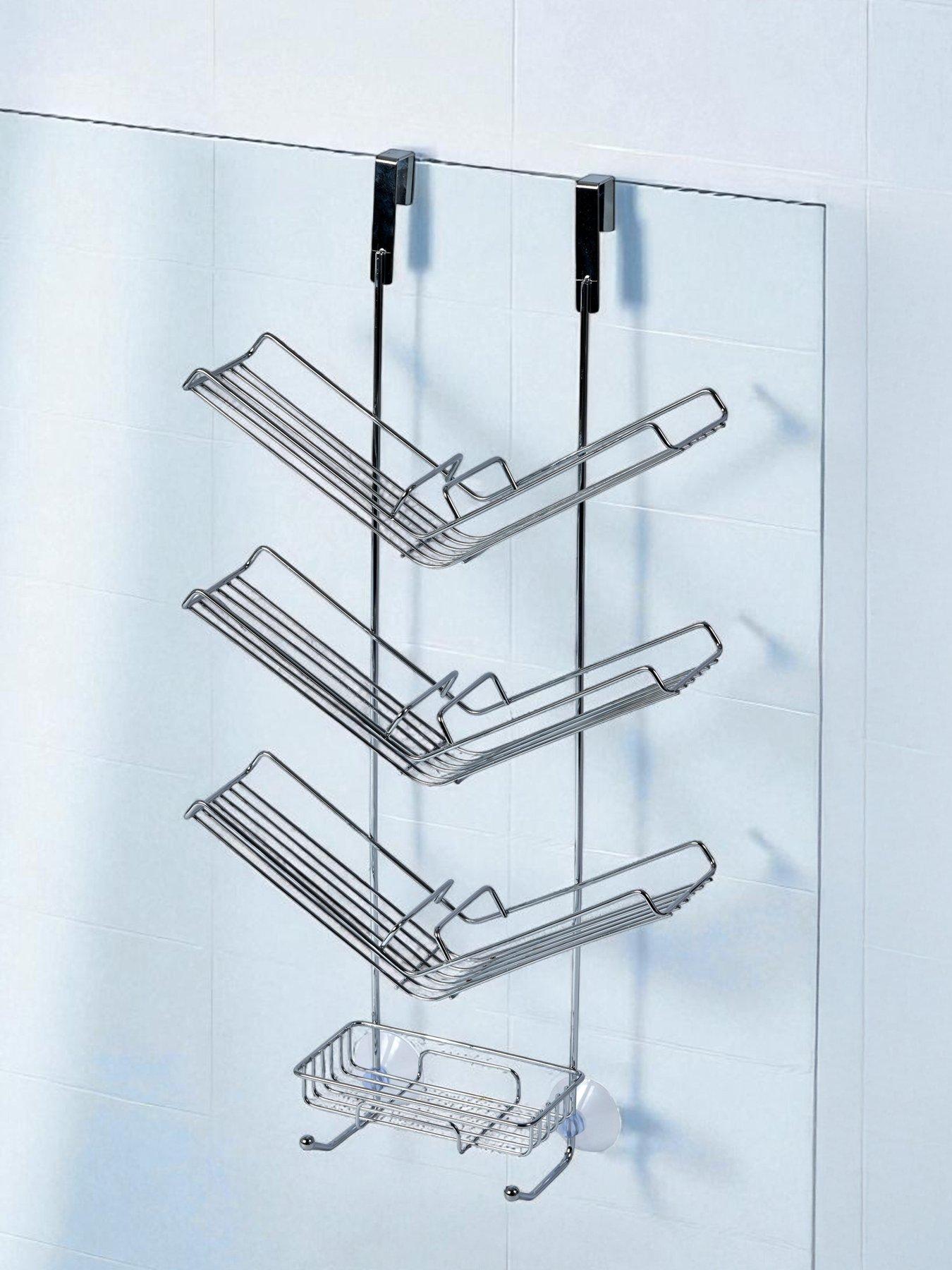 Showerdrape Showerdrape Atrium 3 Tier Hanging Chrome Shower Caddy