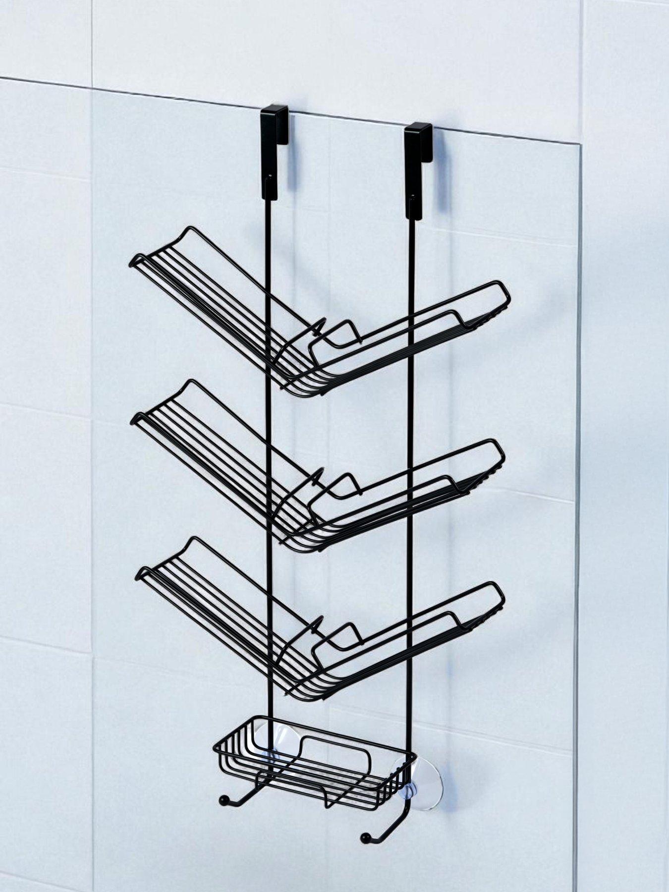 Image 1 of 4 of Showerdrape Atrium 3 Tier Hanging Black Shower Caddy