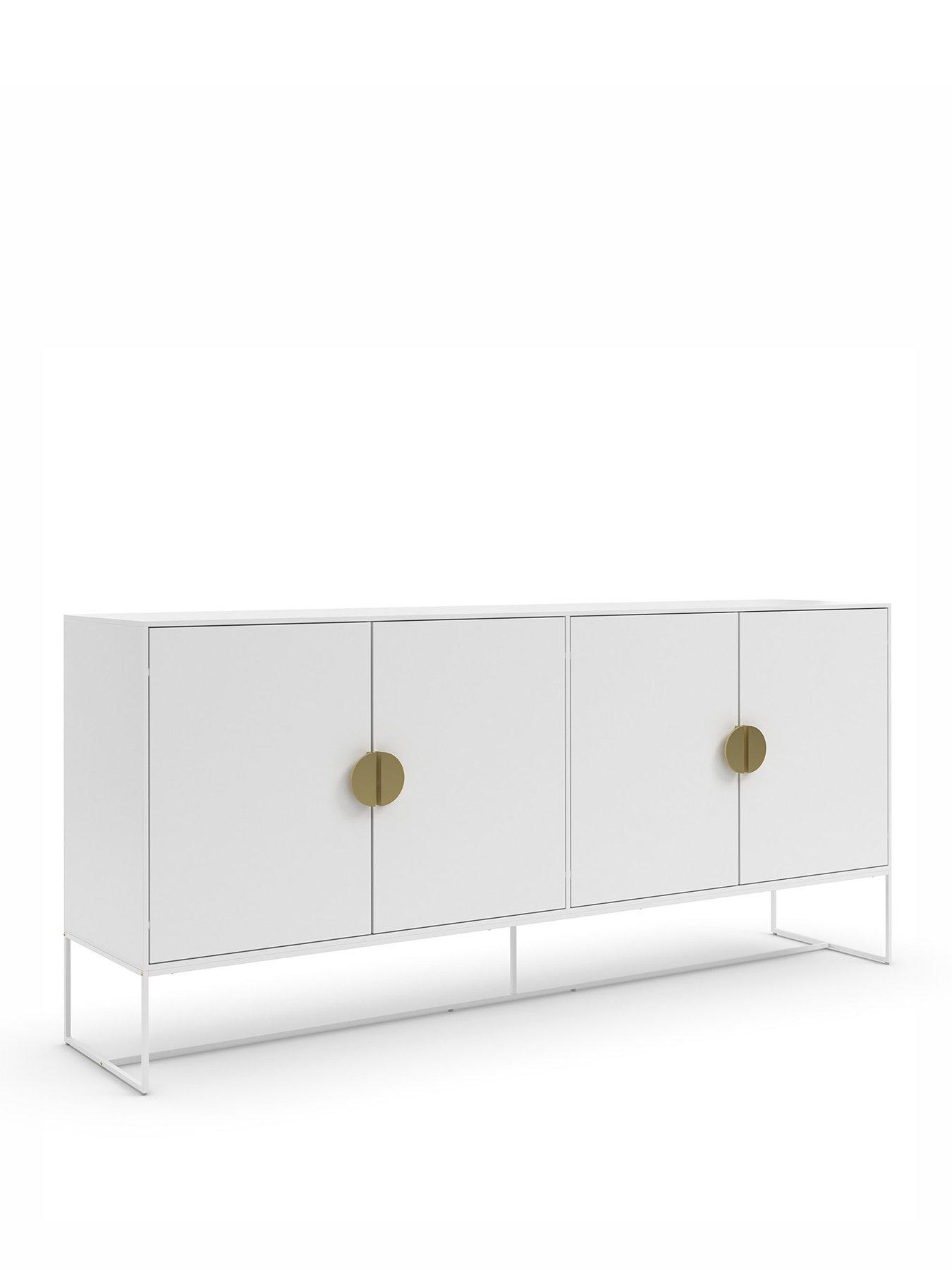 Image 2 of 6 of CosmoLiving by Cosmopolitan Asia 4 Door Sideboard Cabinet