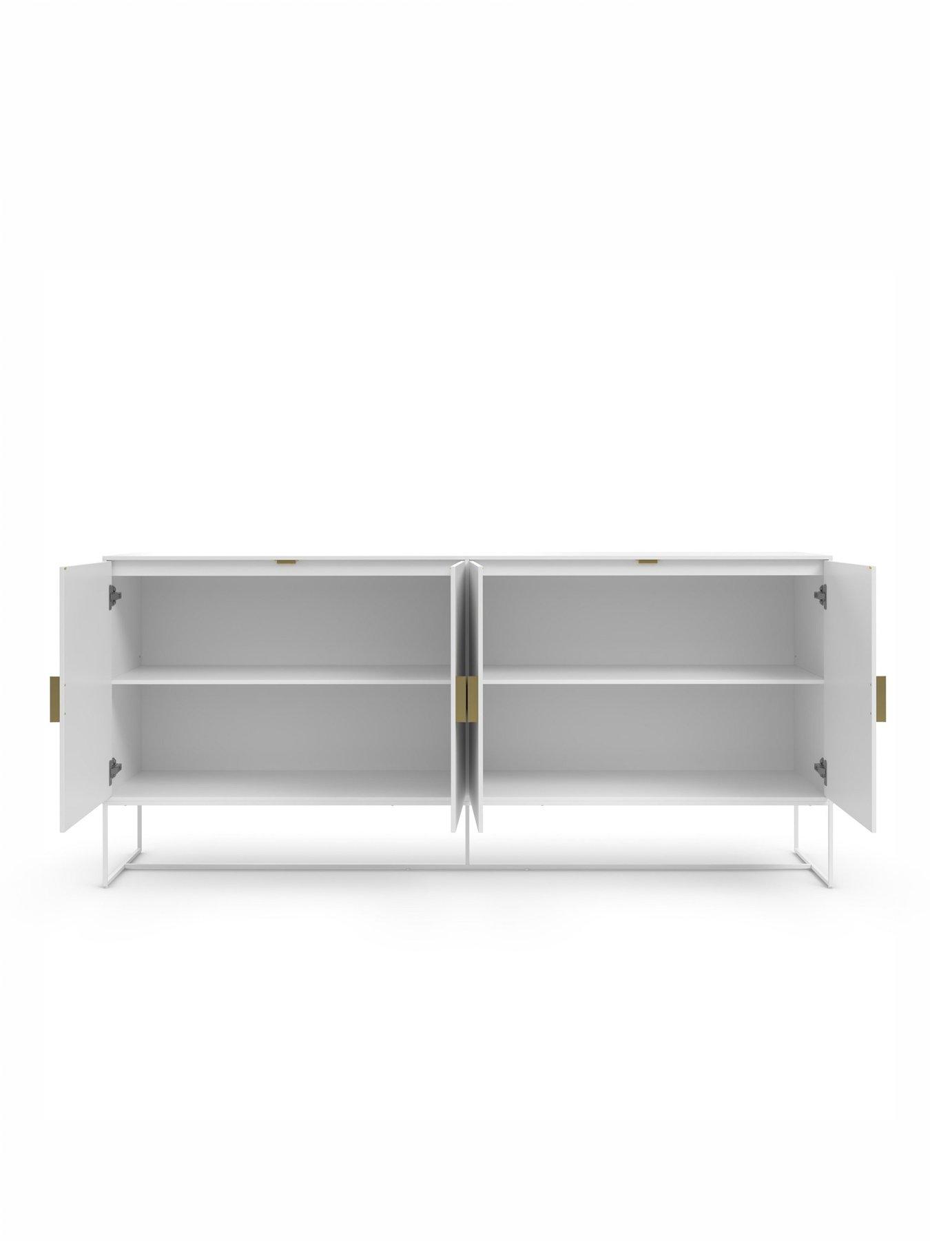 Image 4 of 6 of CosmoLiving by Cosmopolitan Asia 4 Door Sideboard Cabinet