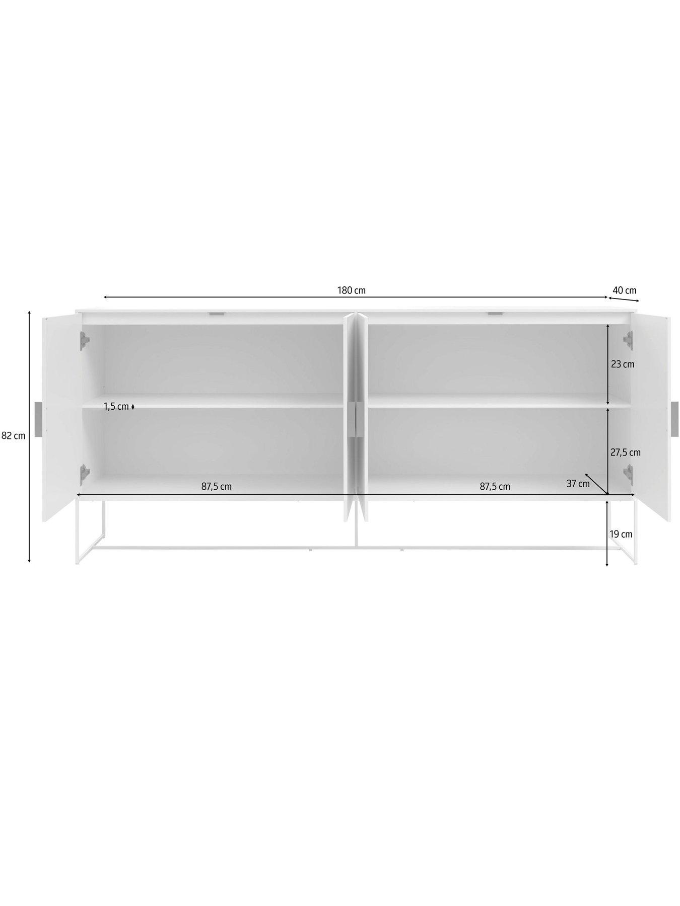 Image 5 of 6 of CosmoLiving by Cosmopolitan Asia 4 Door Sideboard Cabinet