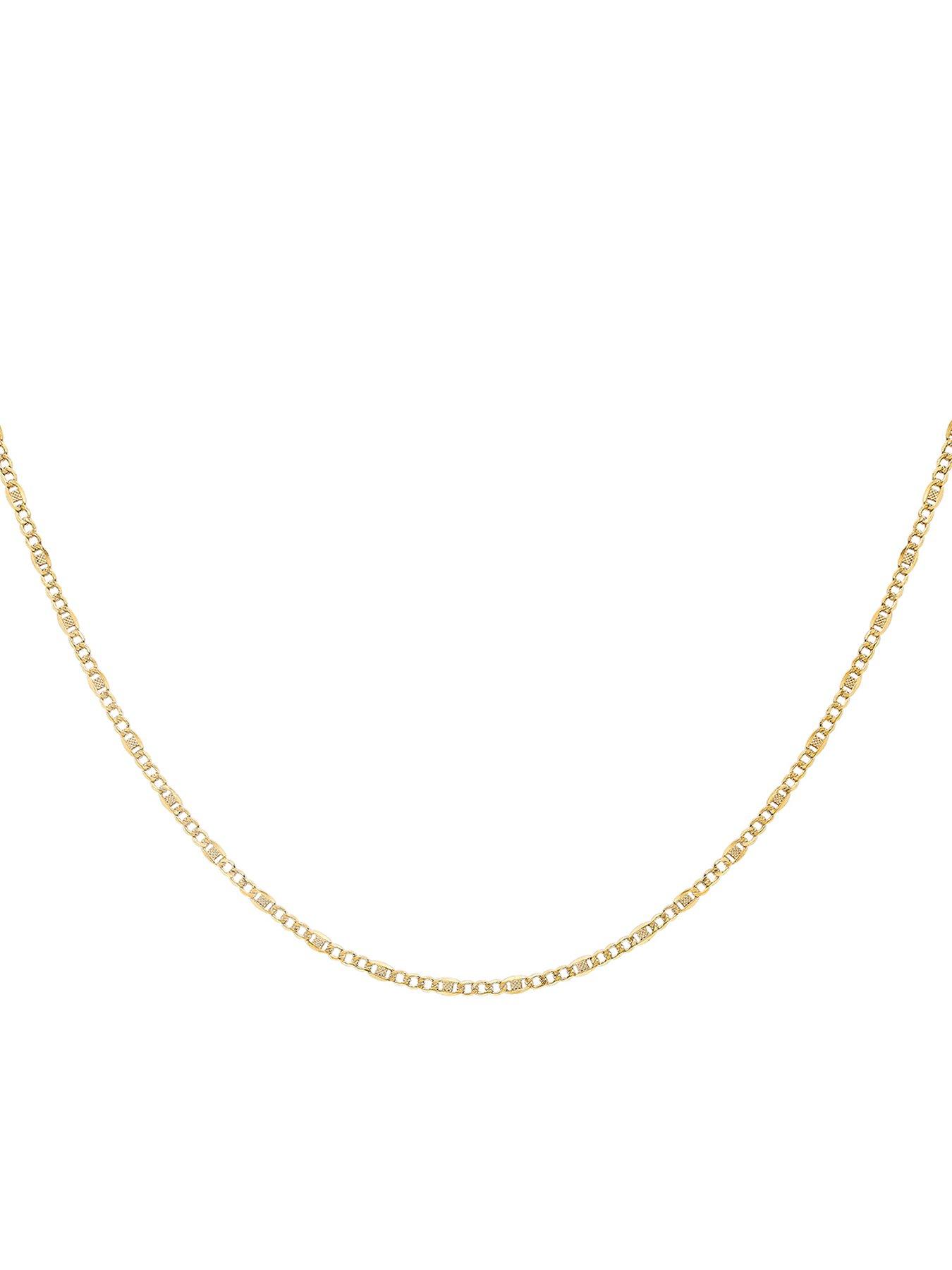 The Love Collection 9ct Yellow Gold 3.6mm Rambo Curb Chain 46cm/18'